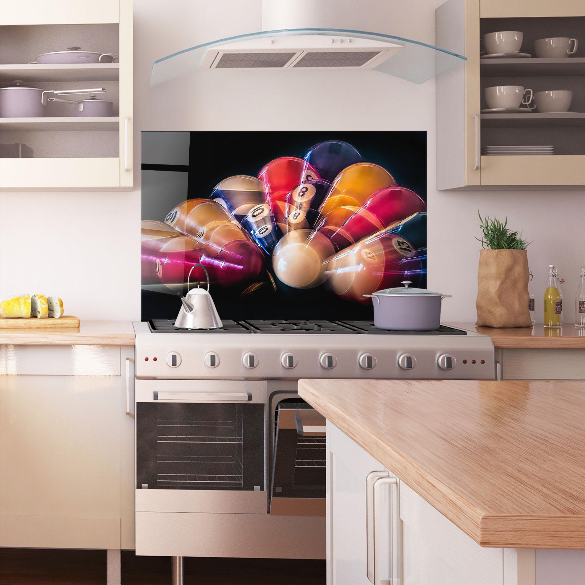 Panou Sticla Bucatarie Bowling Balls mockup 1