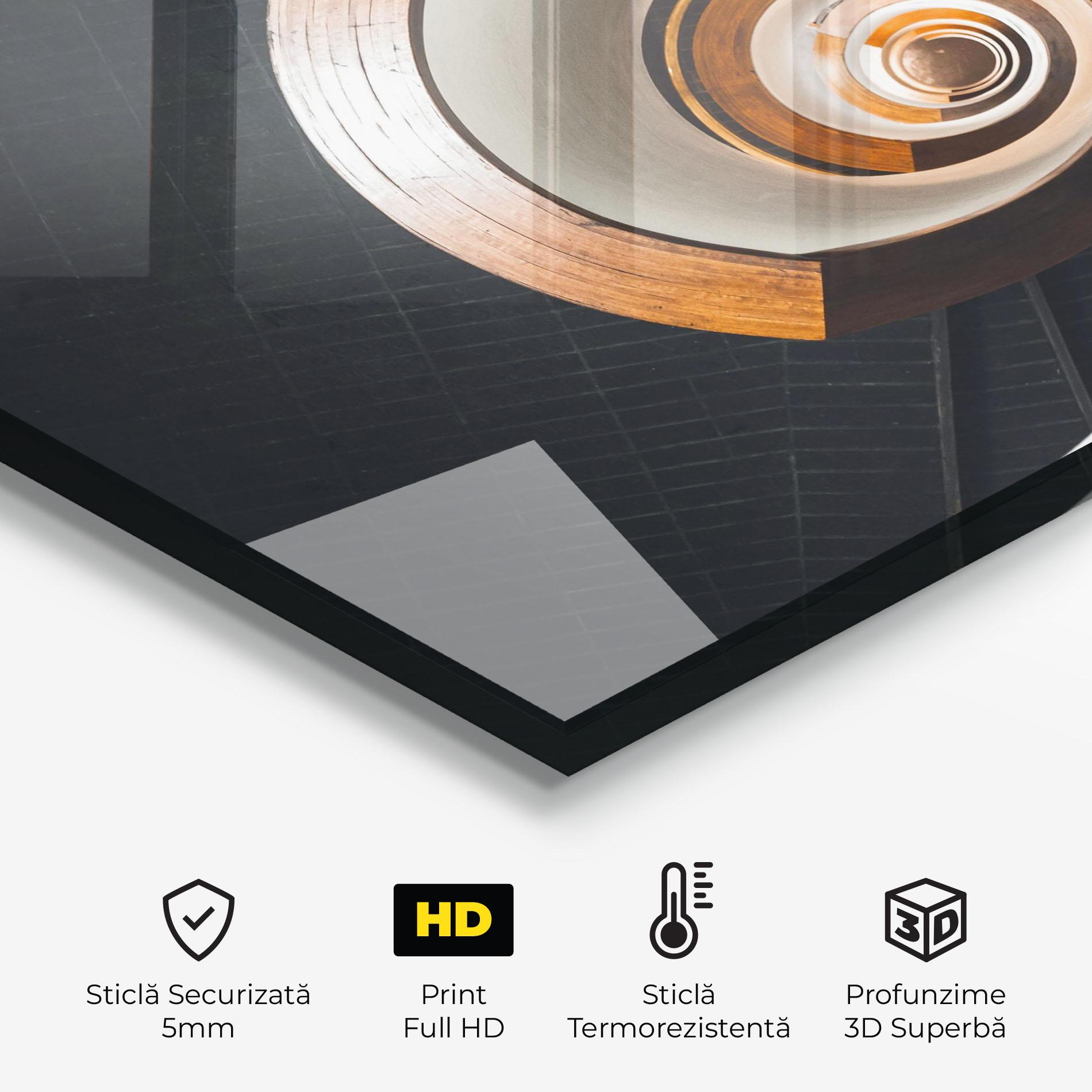 Panou Sticla Bucatarie Black Spiral Stairs mockup 2
