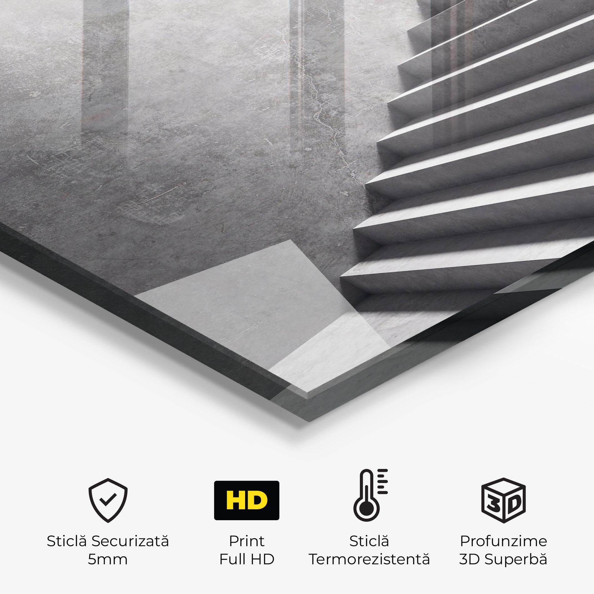 Panou Sticla Bucatarie Concrete Stairs mockup 2