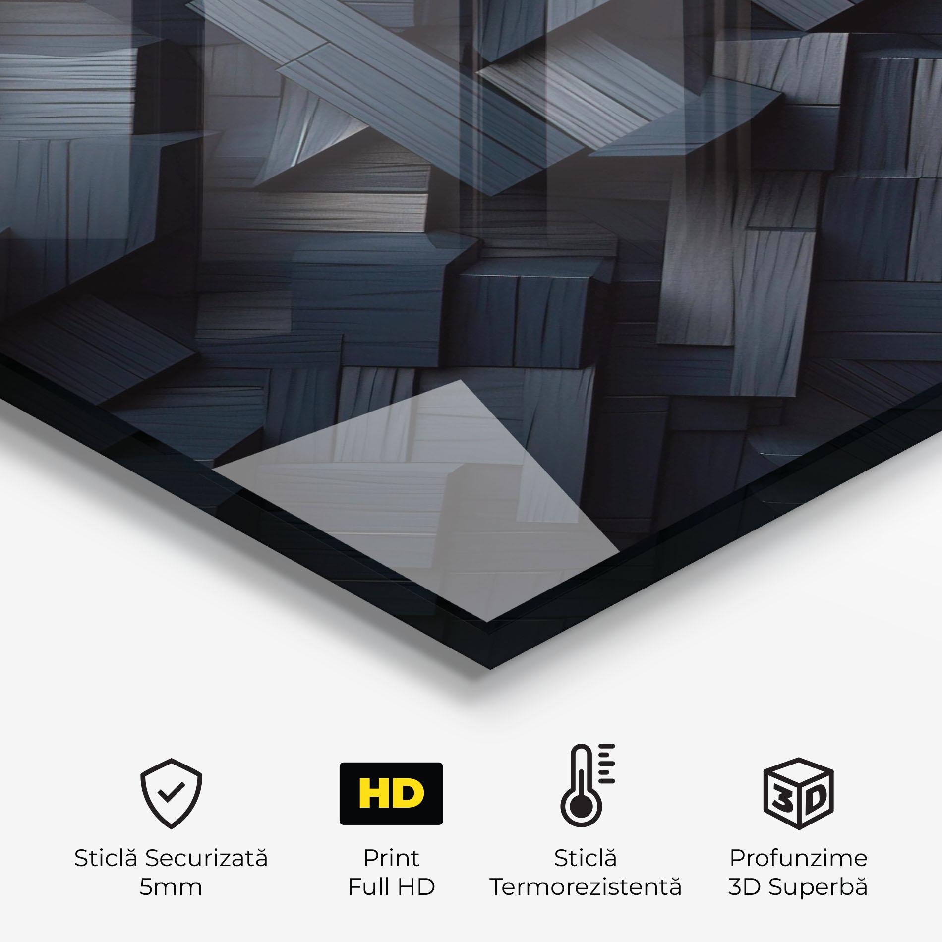 Panou Sticla Bucatarie Dark Blue Wall mockup 2