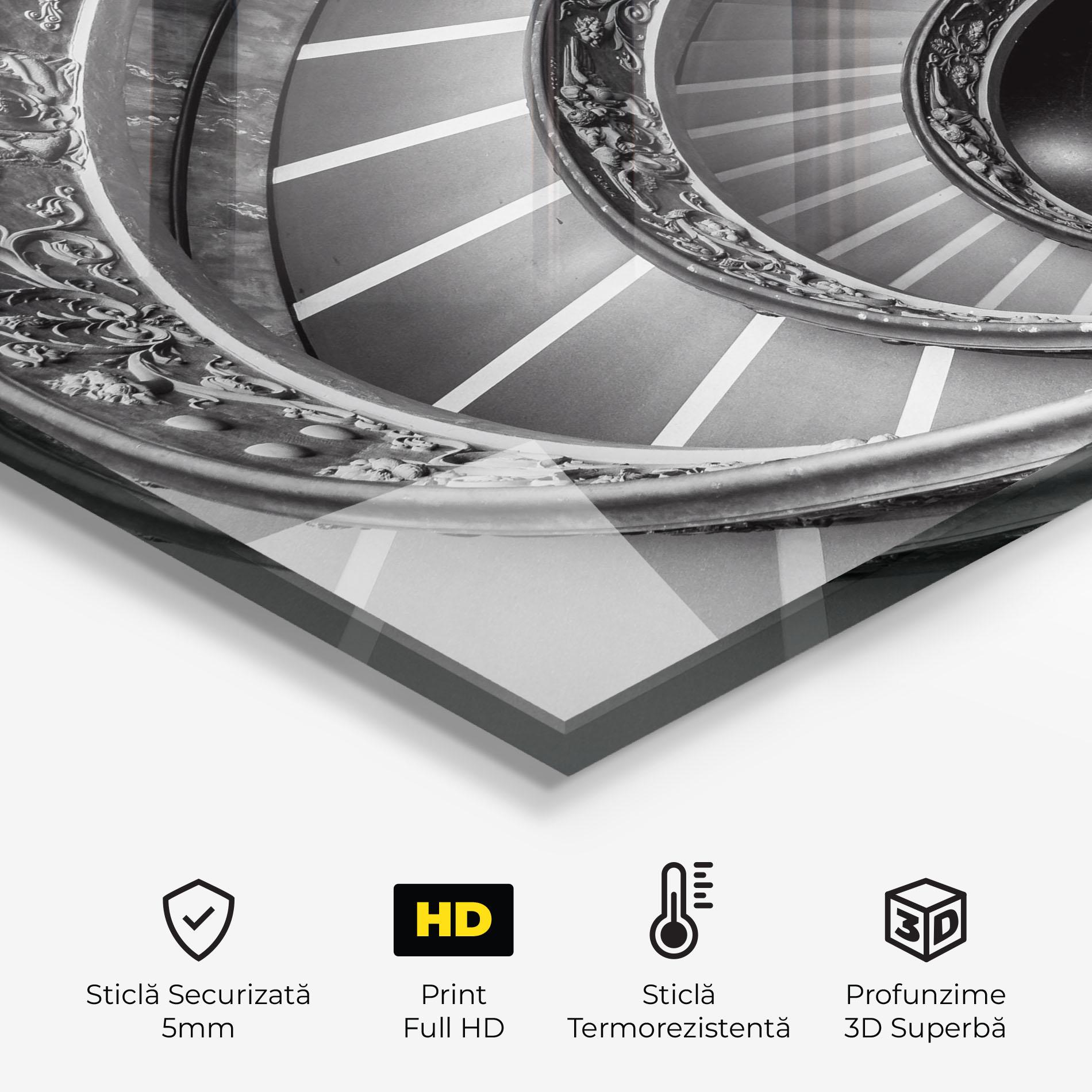 Panou Sticla Bucatarie Grey Spiral mockup 2