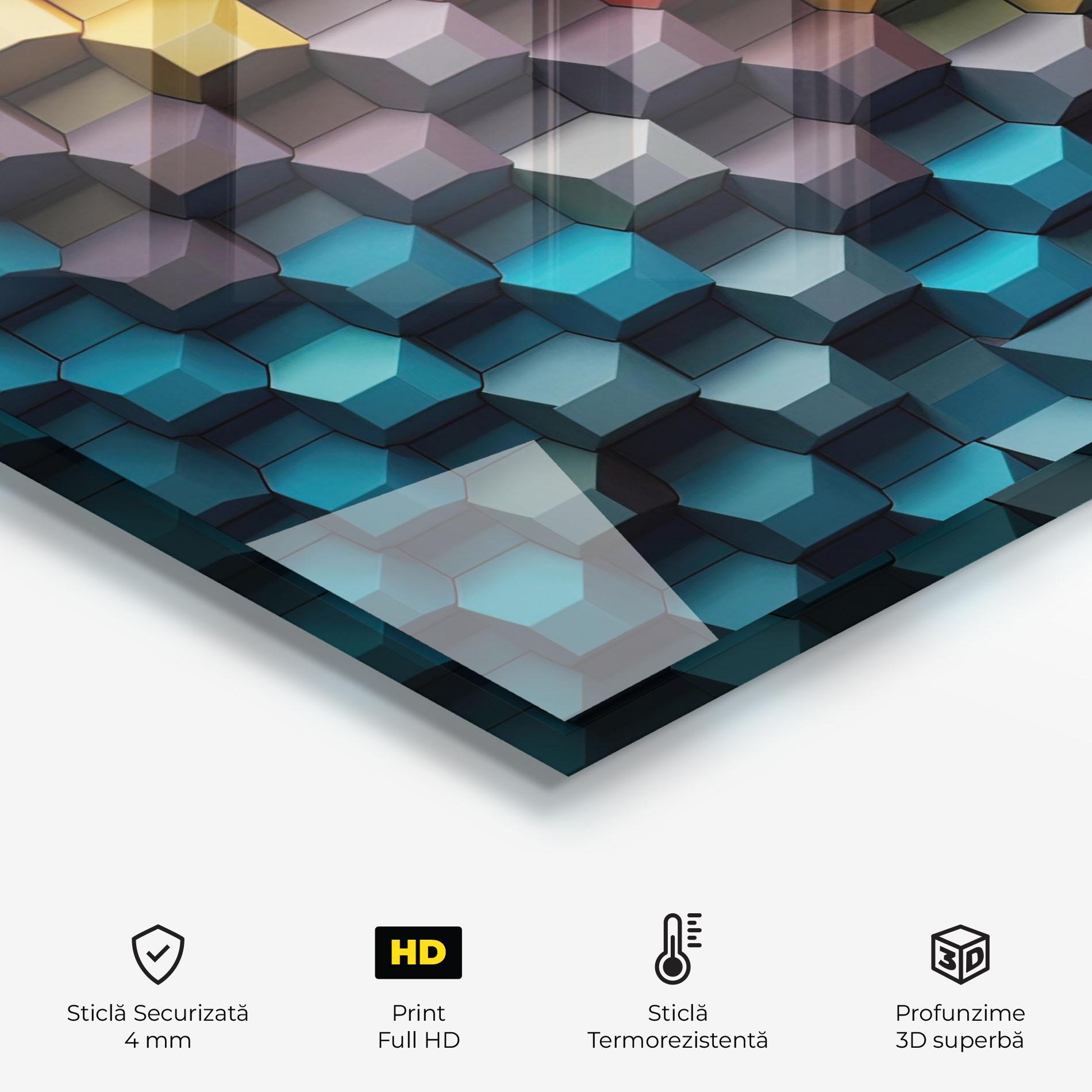 Panou Sticla Bucatarie 3d Sqare Mix mockup 2