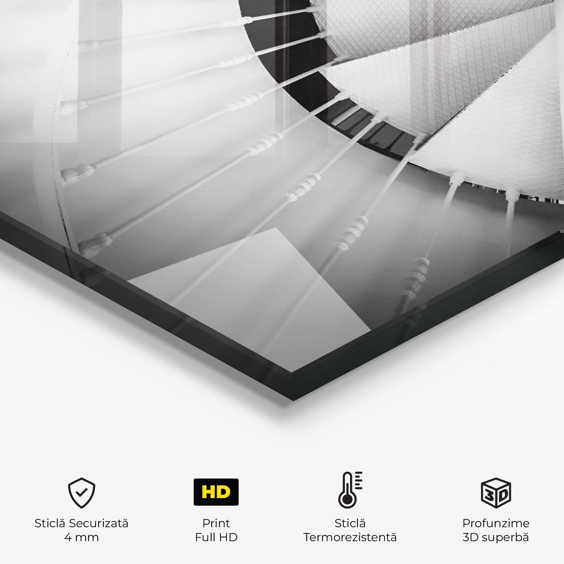 Panou Sticla Bucatarie Black Circle Stairs mockup 2