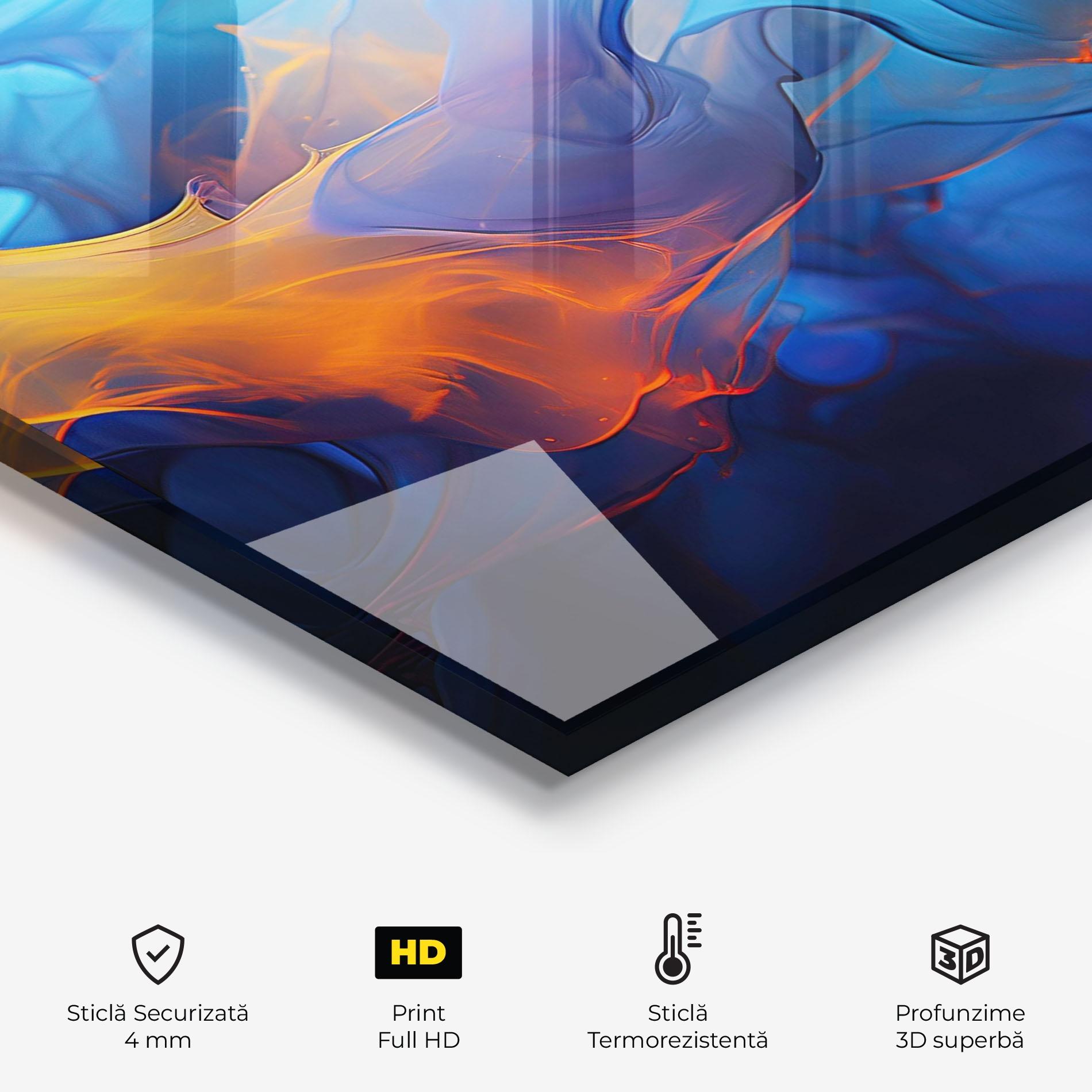 Panou Sticla Bucatarie Blue Orange Floating mockup 2