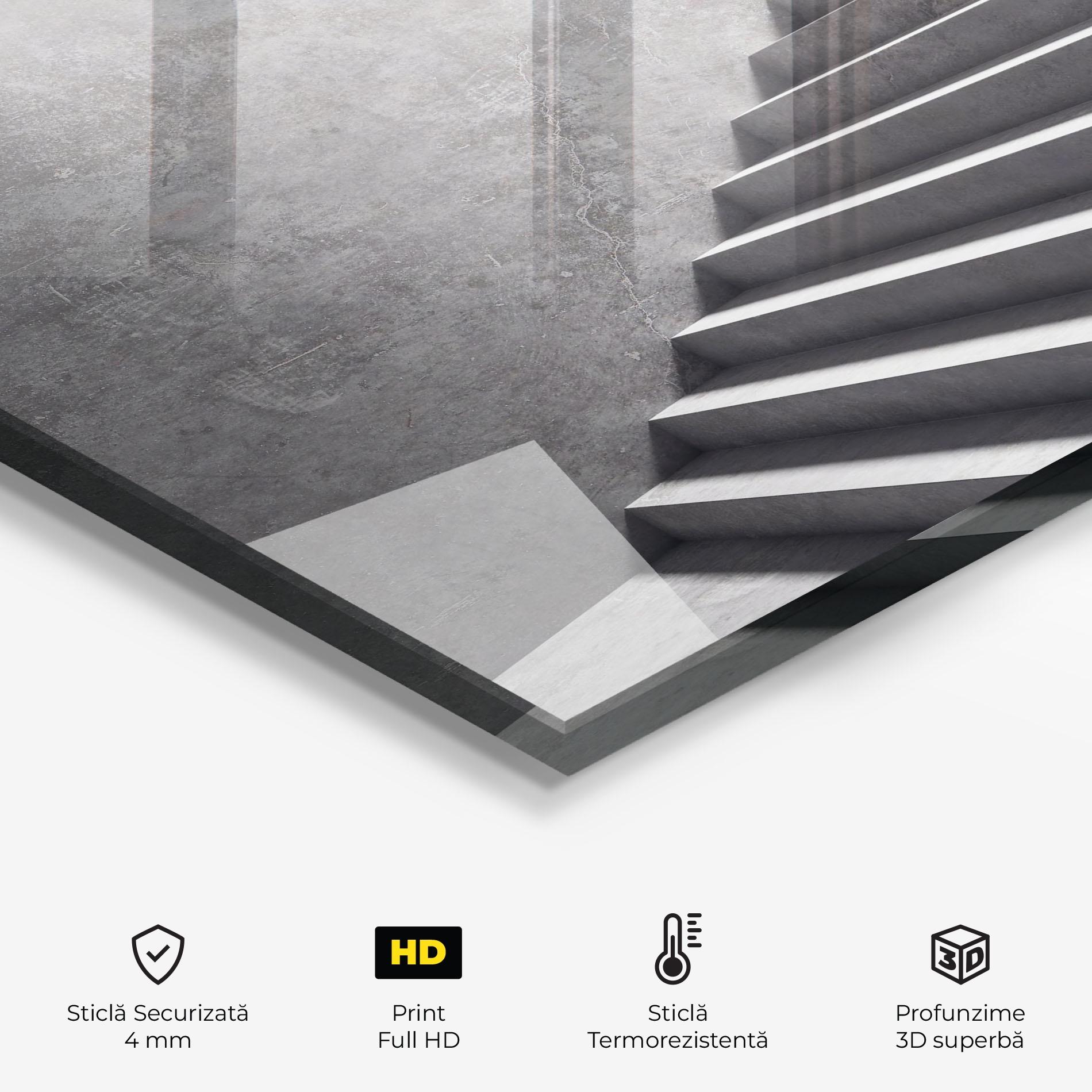 Panou Sticla Bucatarie Concrete Stairs mockup 2