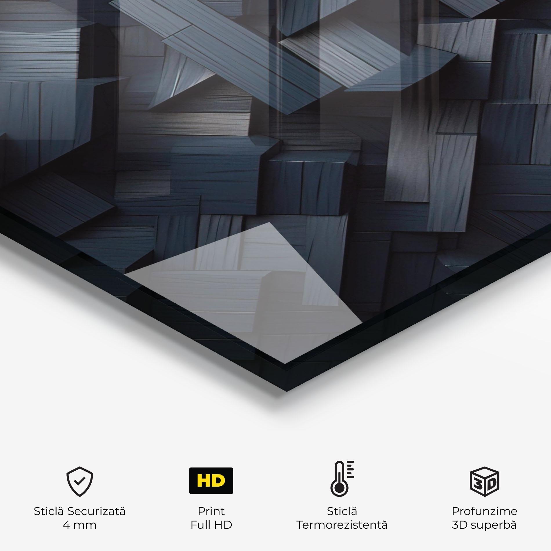 Panou Sticla Bucatarie Dark Blue Wall mockup 2