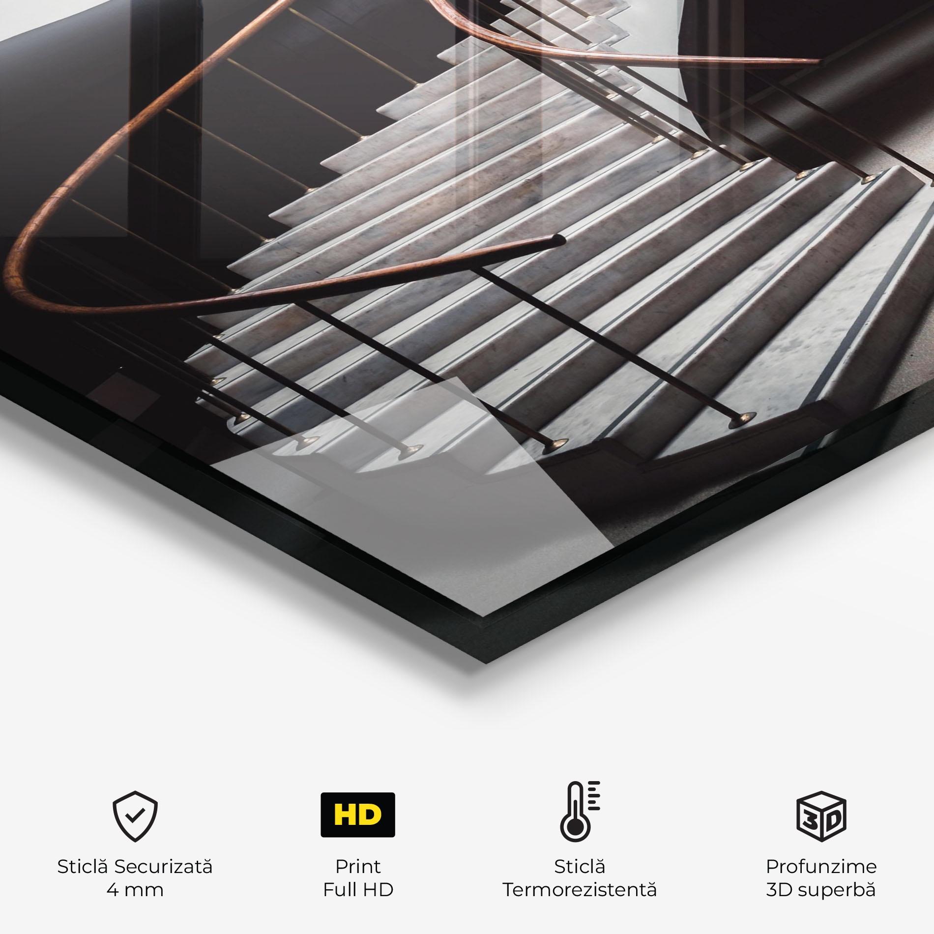 Panou Sticla Bucatarie Dark Room Stairs mockup 2