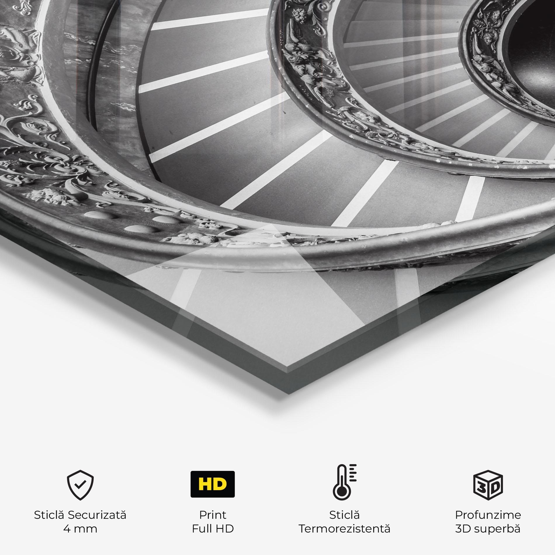 Panou Sticla Bucatarie Grey Spiral mockup 2