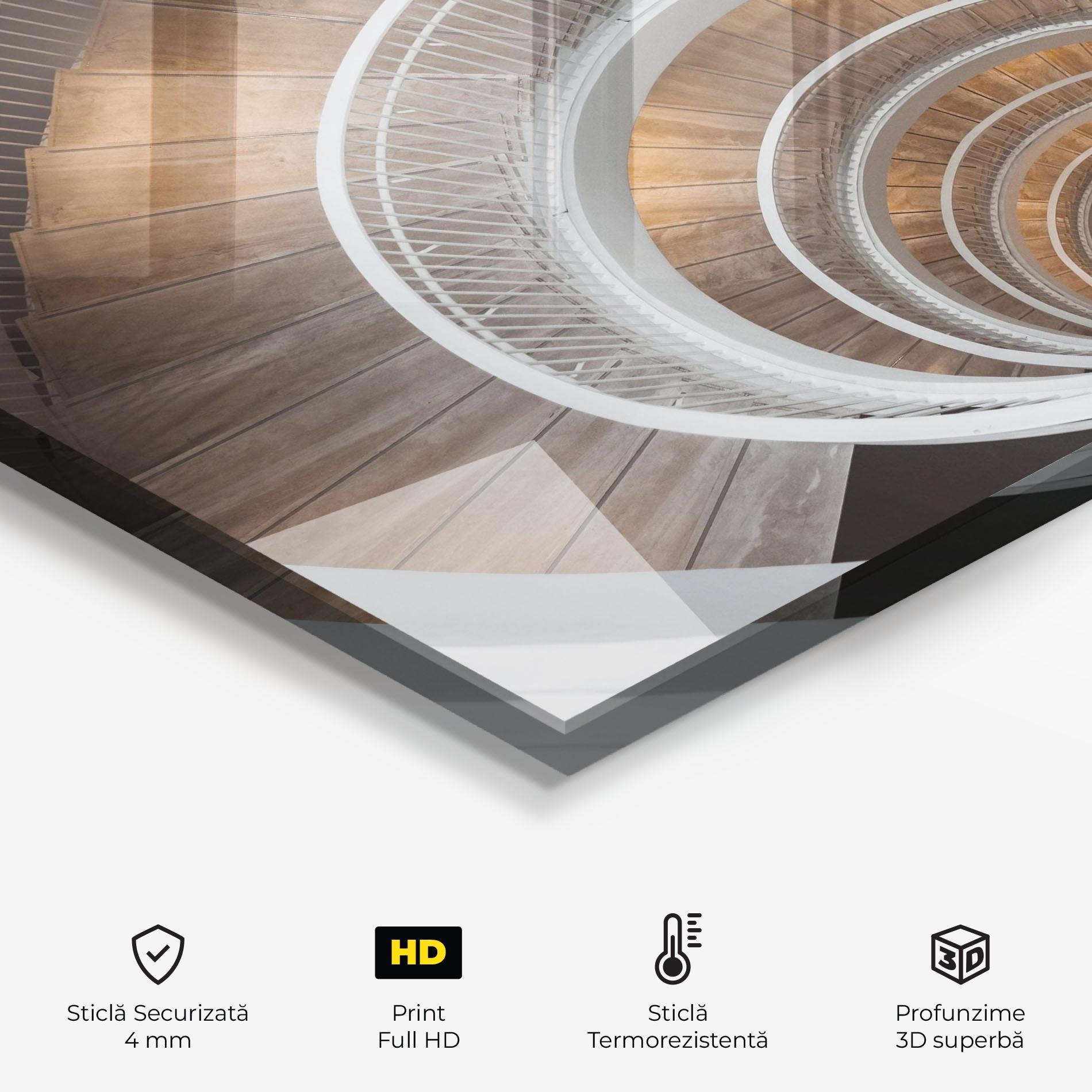 Panou Sticla Bucatarie White Spiral Stairs mockup 2