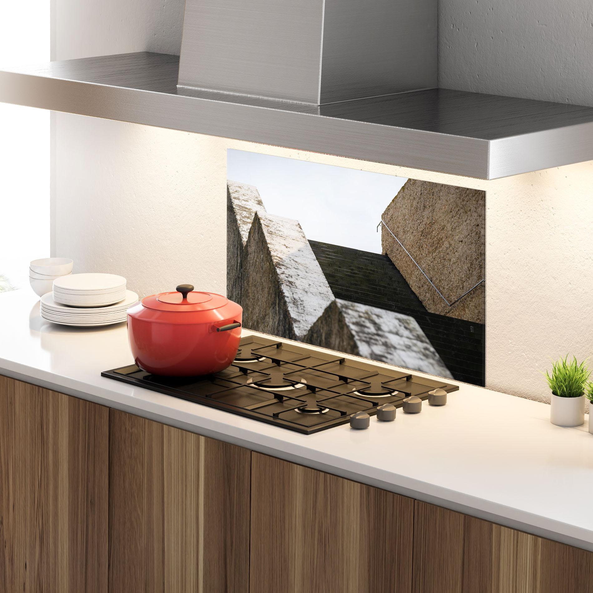 Panou Sticla Bucatarie Black Stairs mockup 4