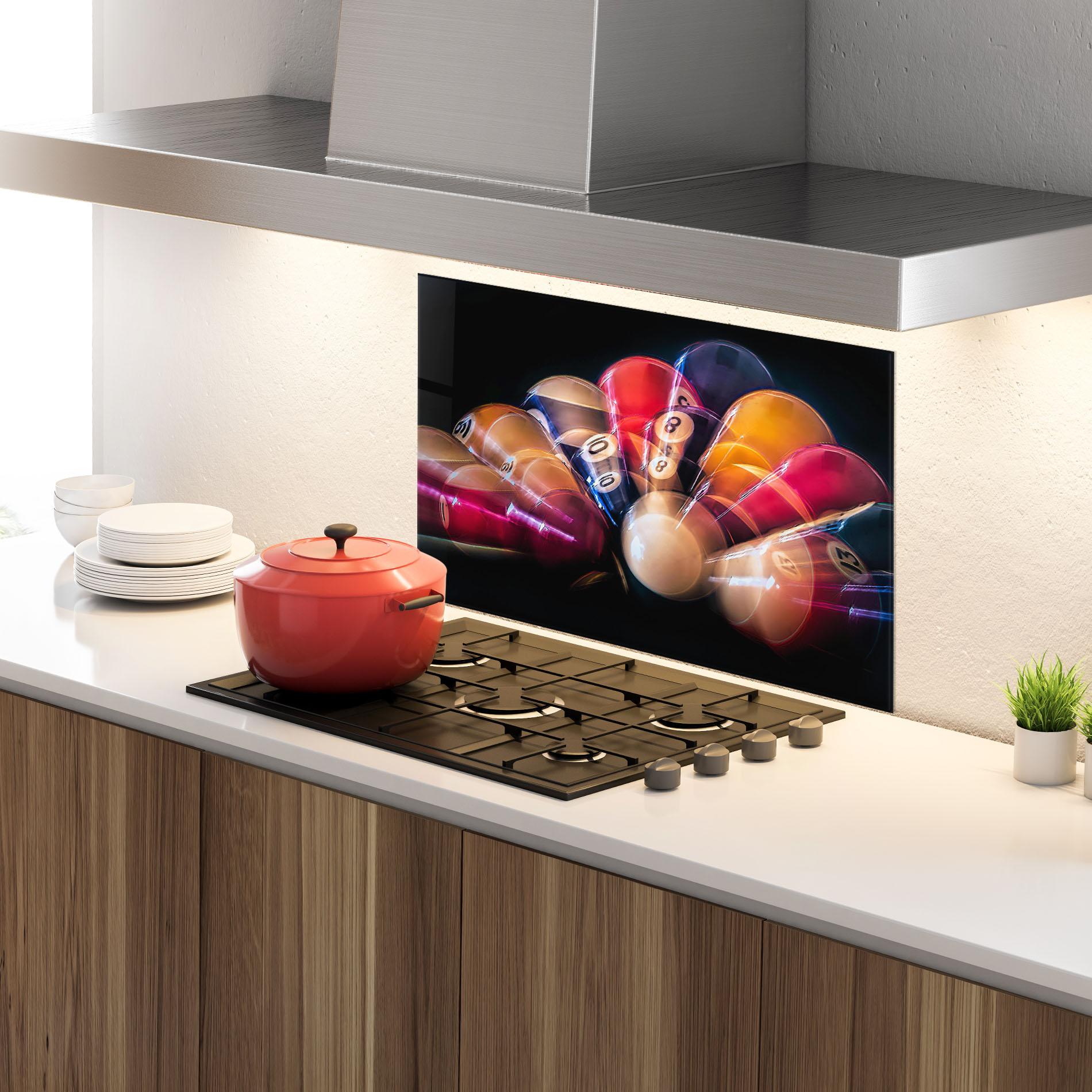 Panou Sticla Bucatarie Bowling Balls mockup 4