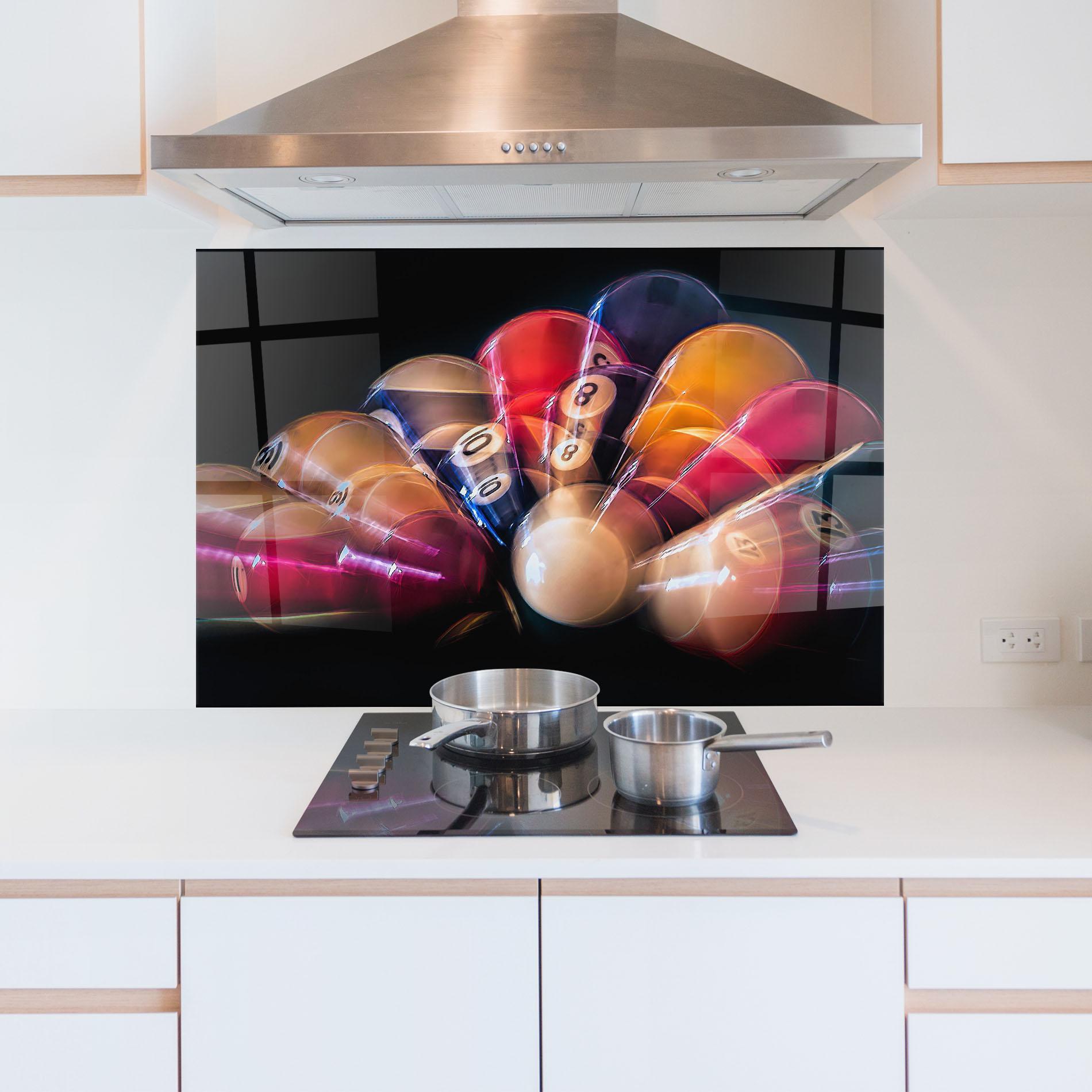 Panou Sticla Bucatarie Bowling Balls mockup 5