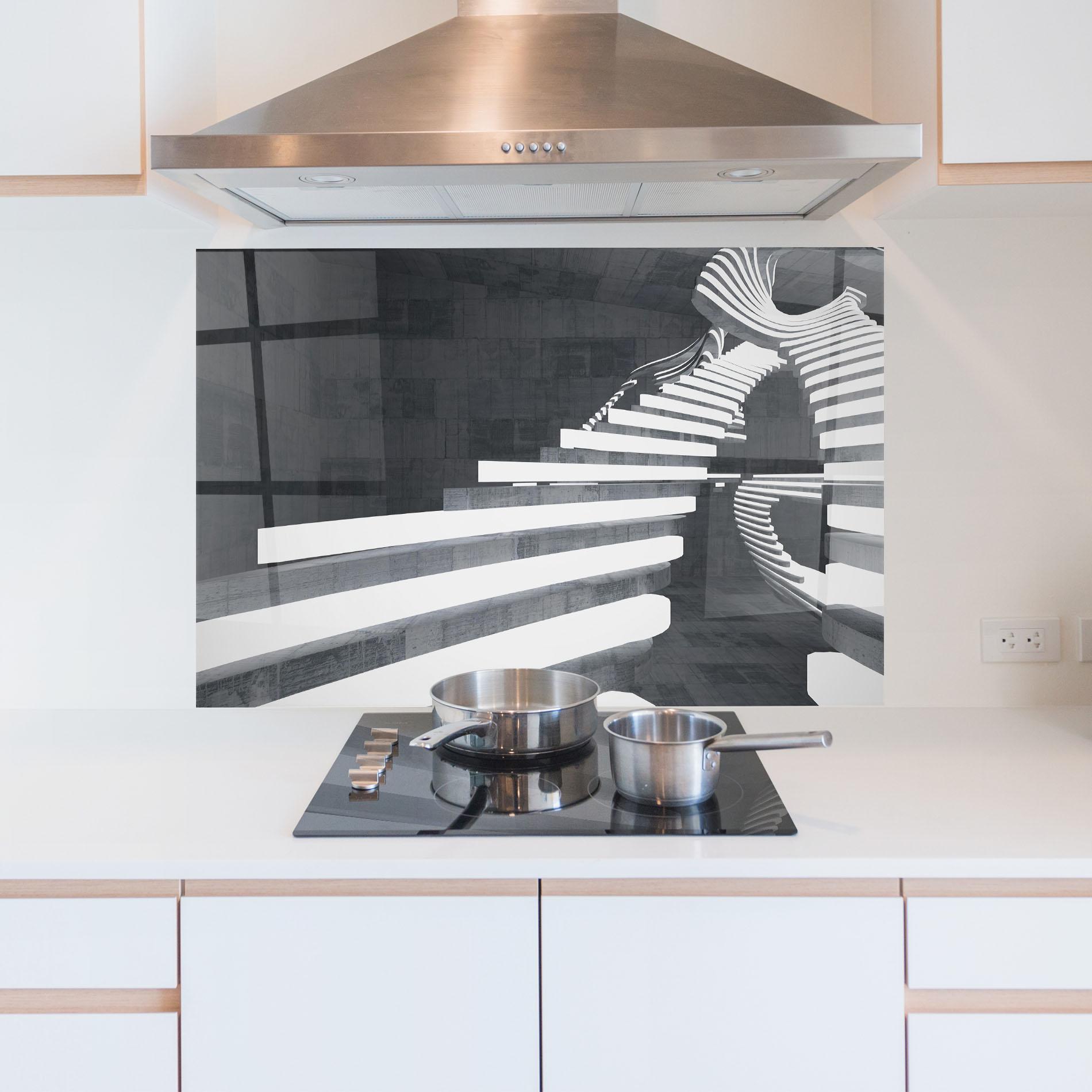 Panou Sticla Bucatarie Concrete Room mockup 5