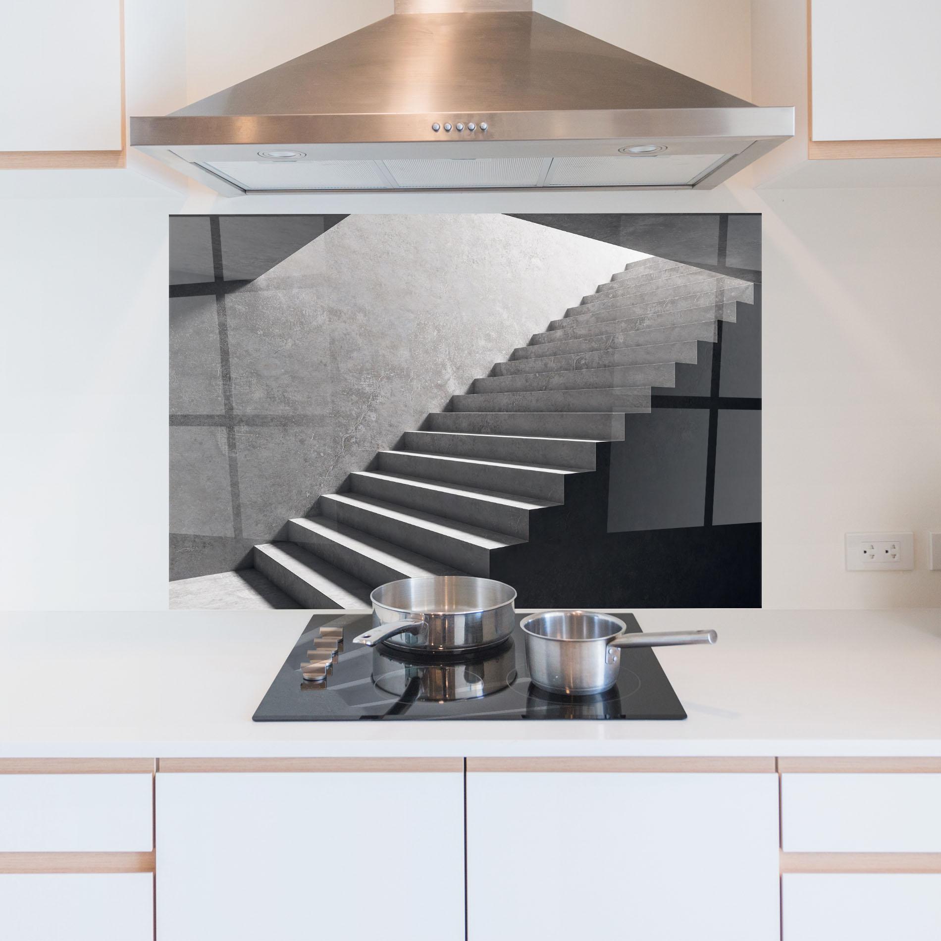 Panou Sticla Bucatarie Concrete Stairs mockup 5