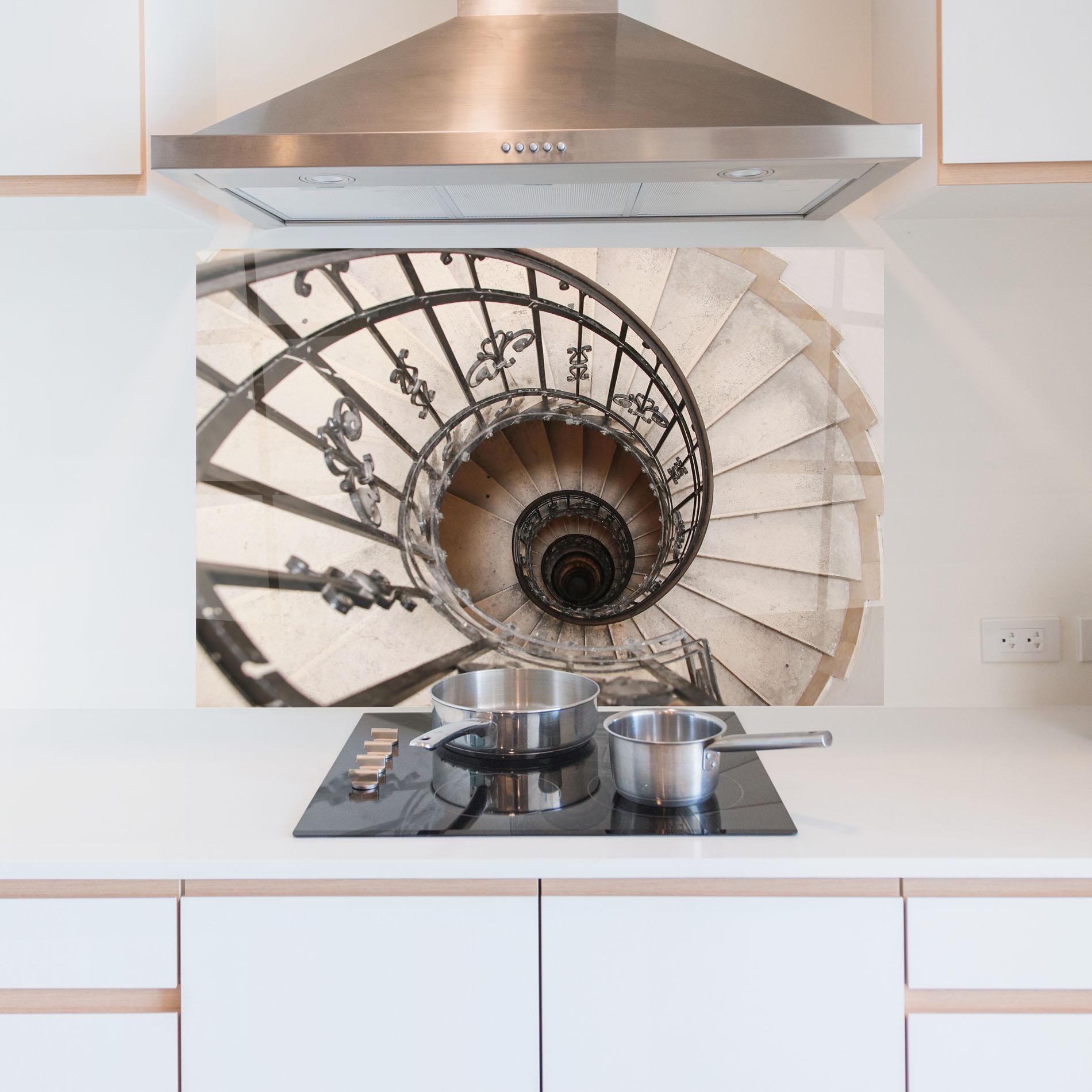 Panou Sticla Bucatarie Old House Stairs mockup 5