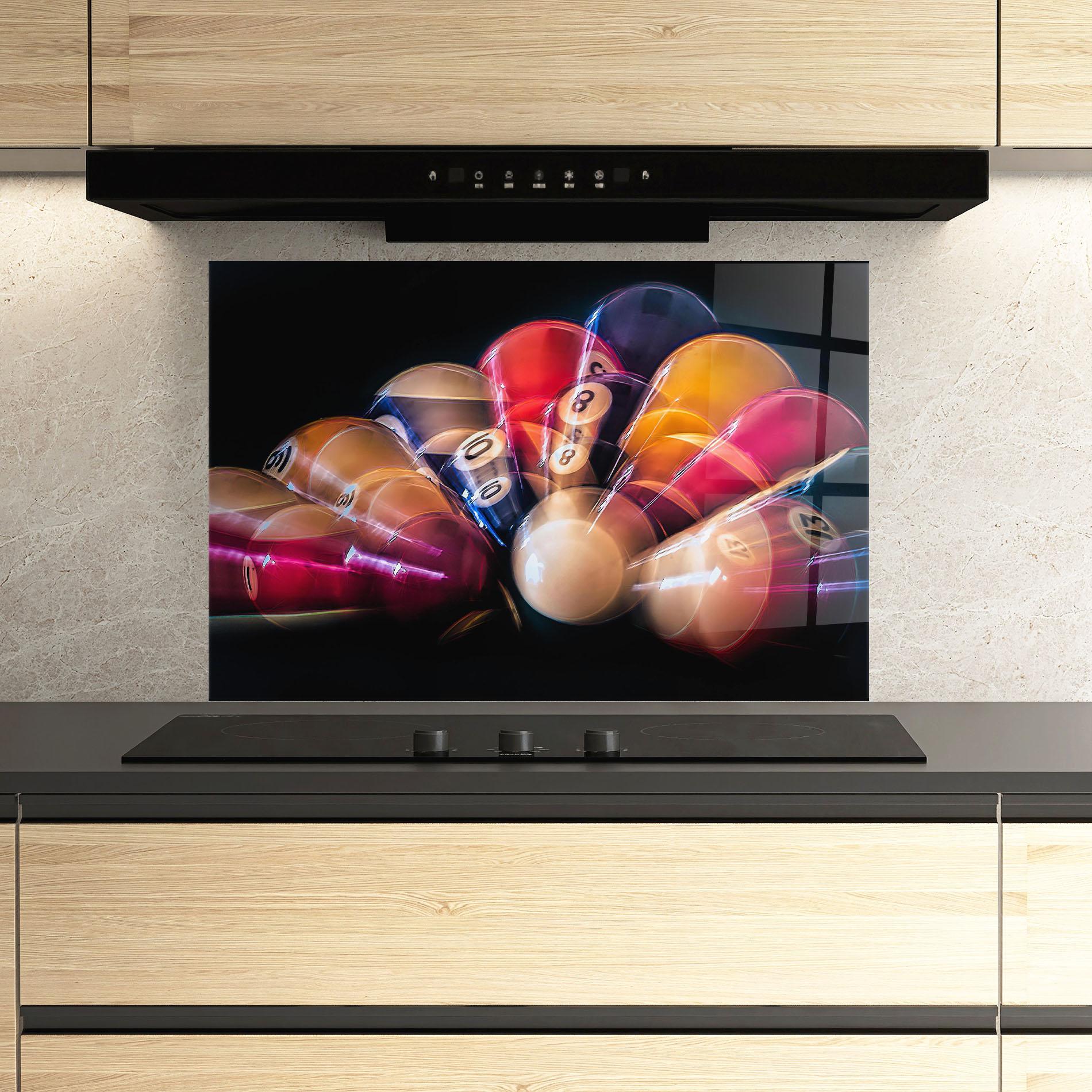 Panou Sticla Bucatarie Bowling Balls mockup 3