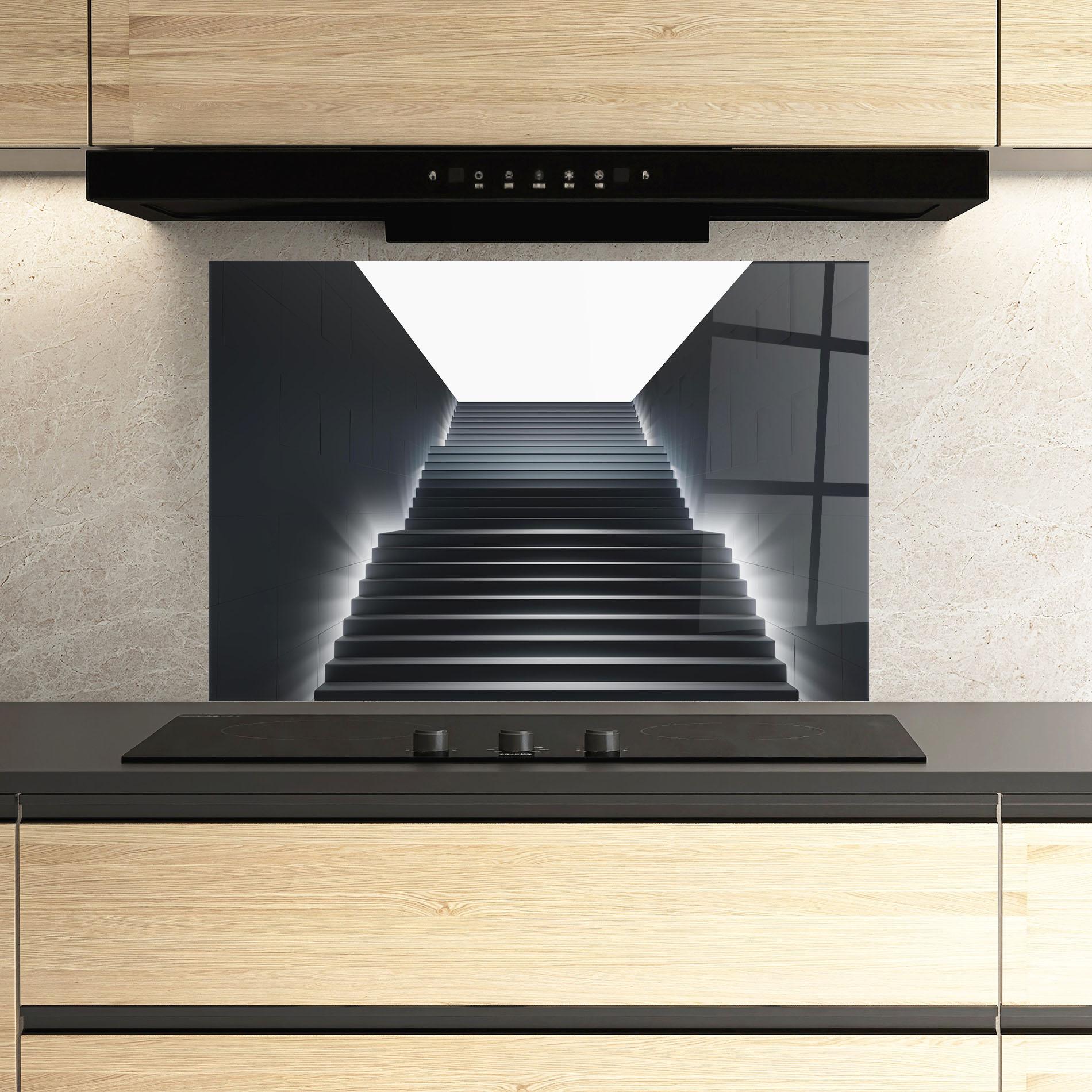 Panou Sticla Bucatarie Dark Stairs mockup 3