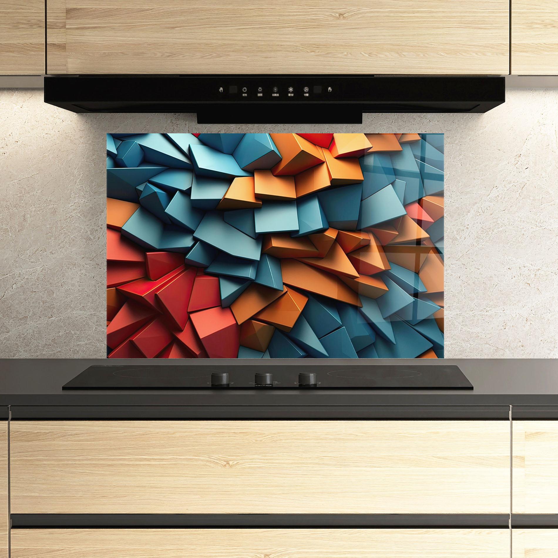 Panou Sticla Bucatarie Multicolor Pattern mockup 3