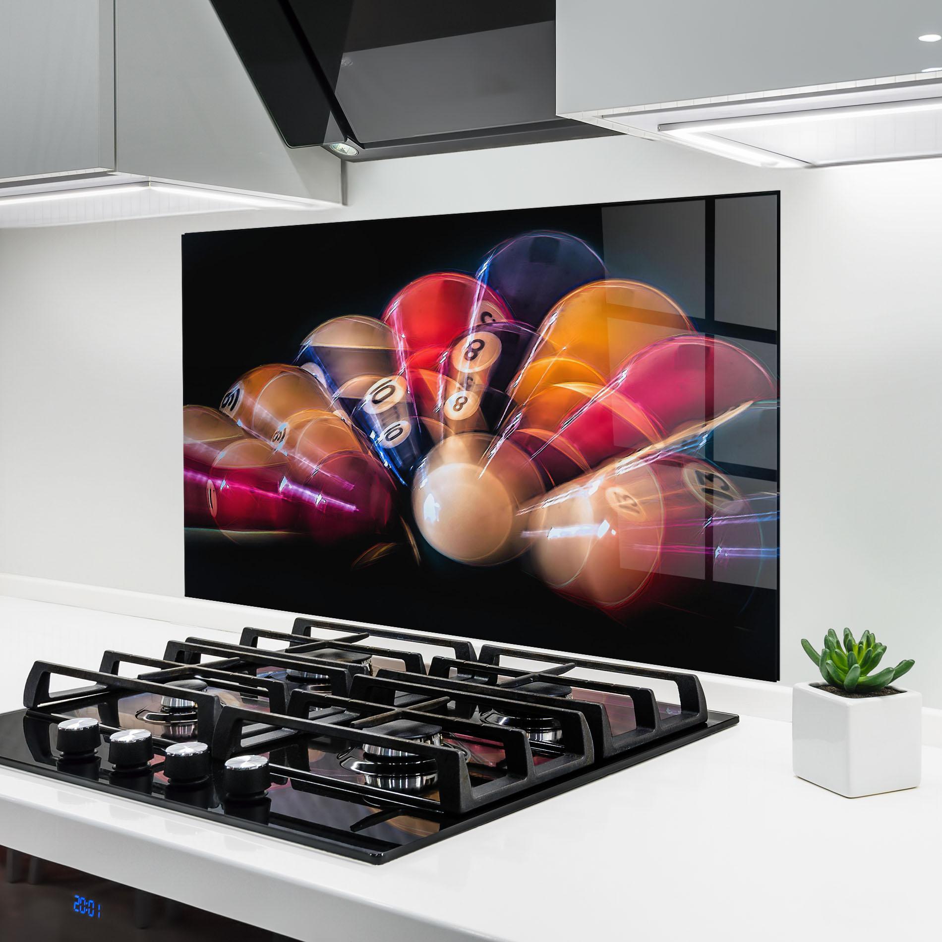 Panou Sticla Bucatarie Bowling Balls mockup 6