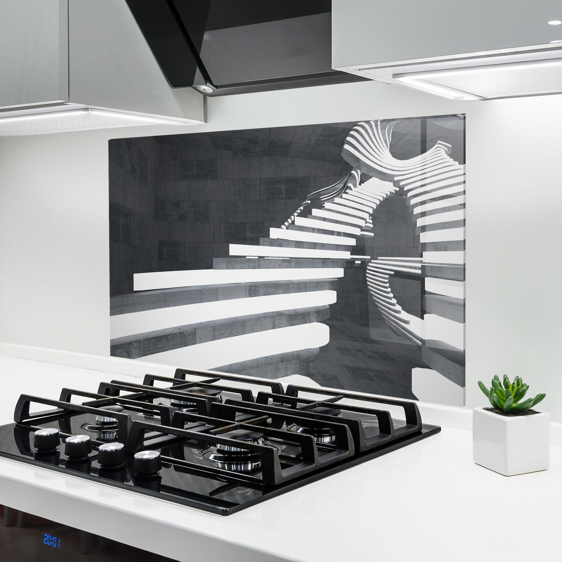 Panou Sticla Bucatarie Concrete Room mockup 6