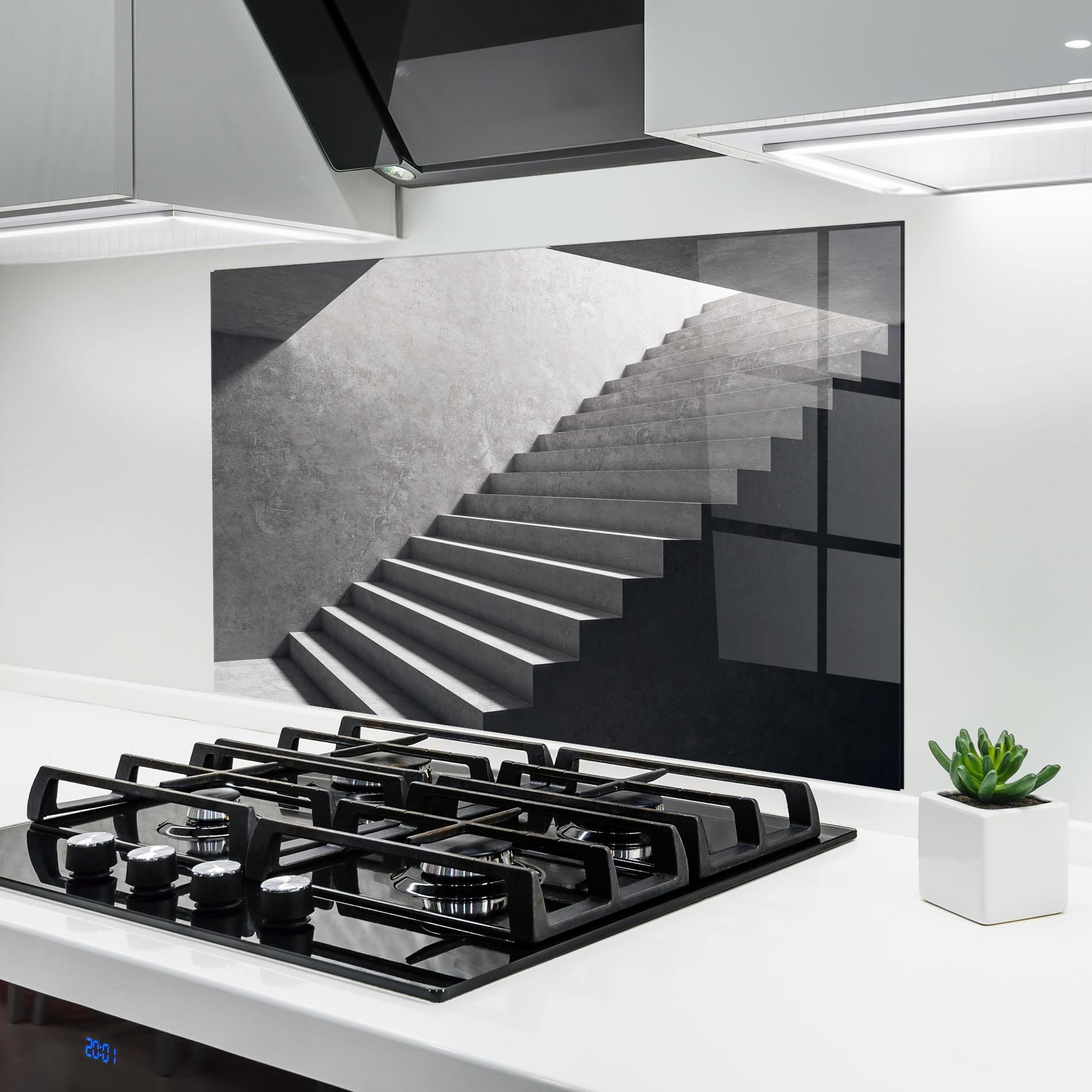 Panou Sticla Bucatarie Concrete Stairs mockup 6