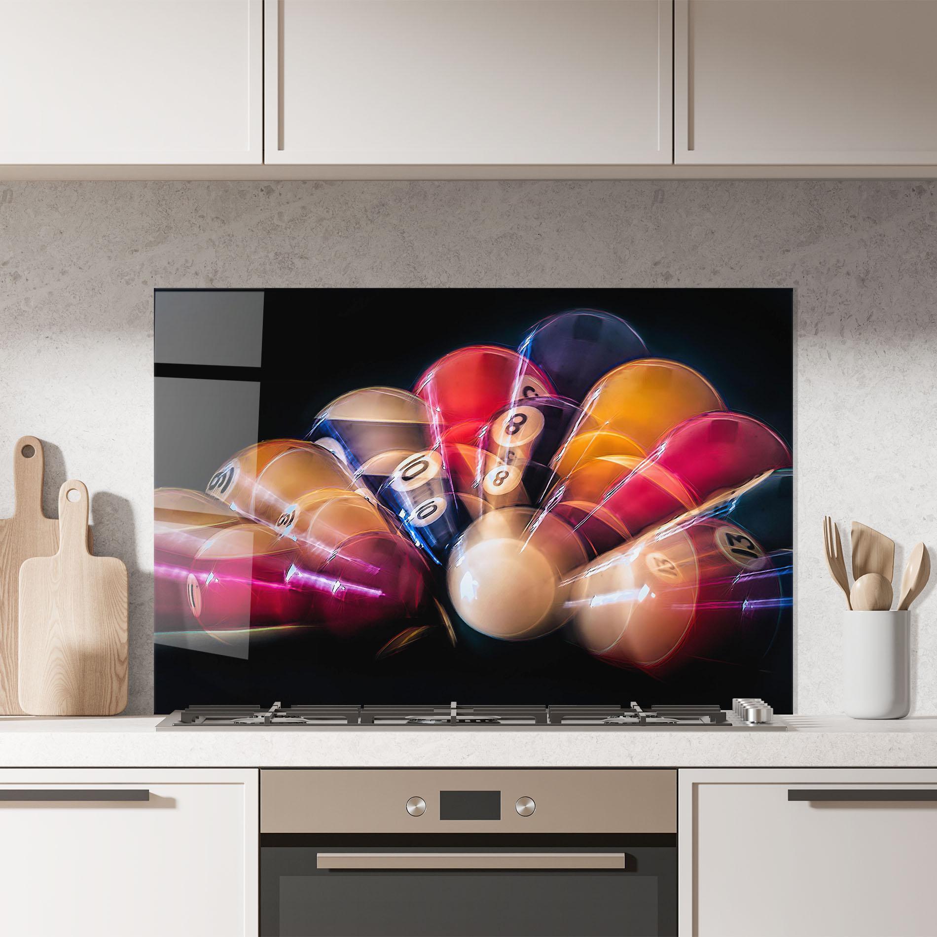 Panou Sticla Bucatarie Bowling Balls mockup 7