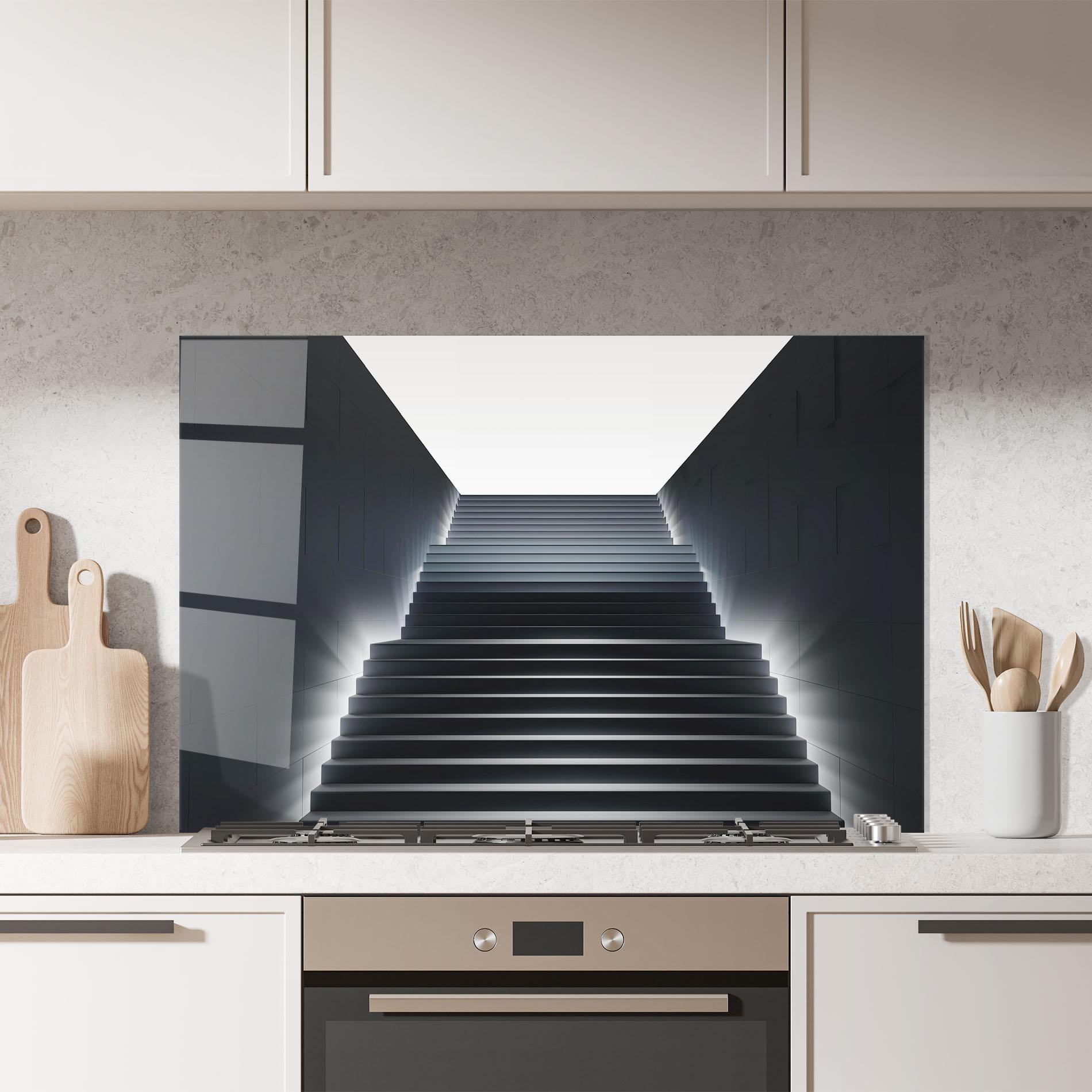 Panou Sticla Bucatarie Dark Stairs mockup 7