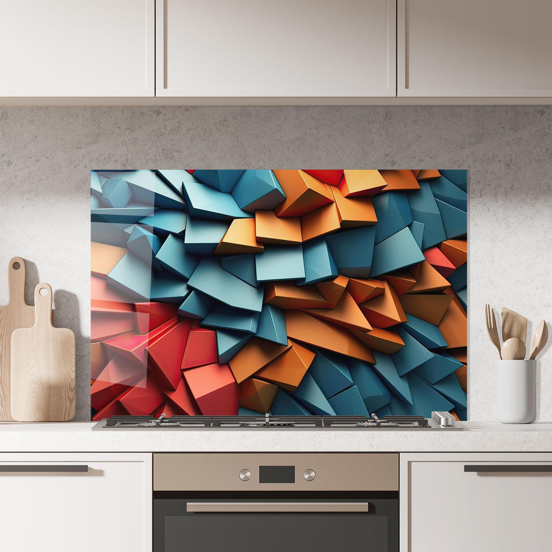 Panou Sticla Bucatarie Multicolor Pattern mockup 7