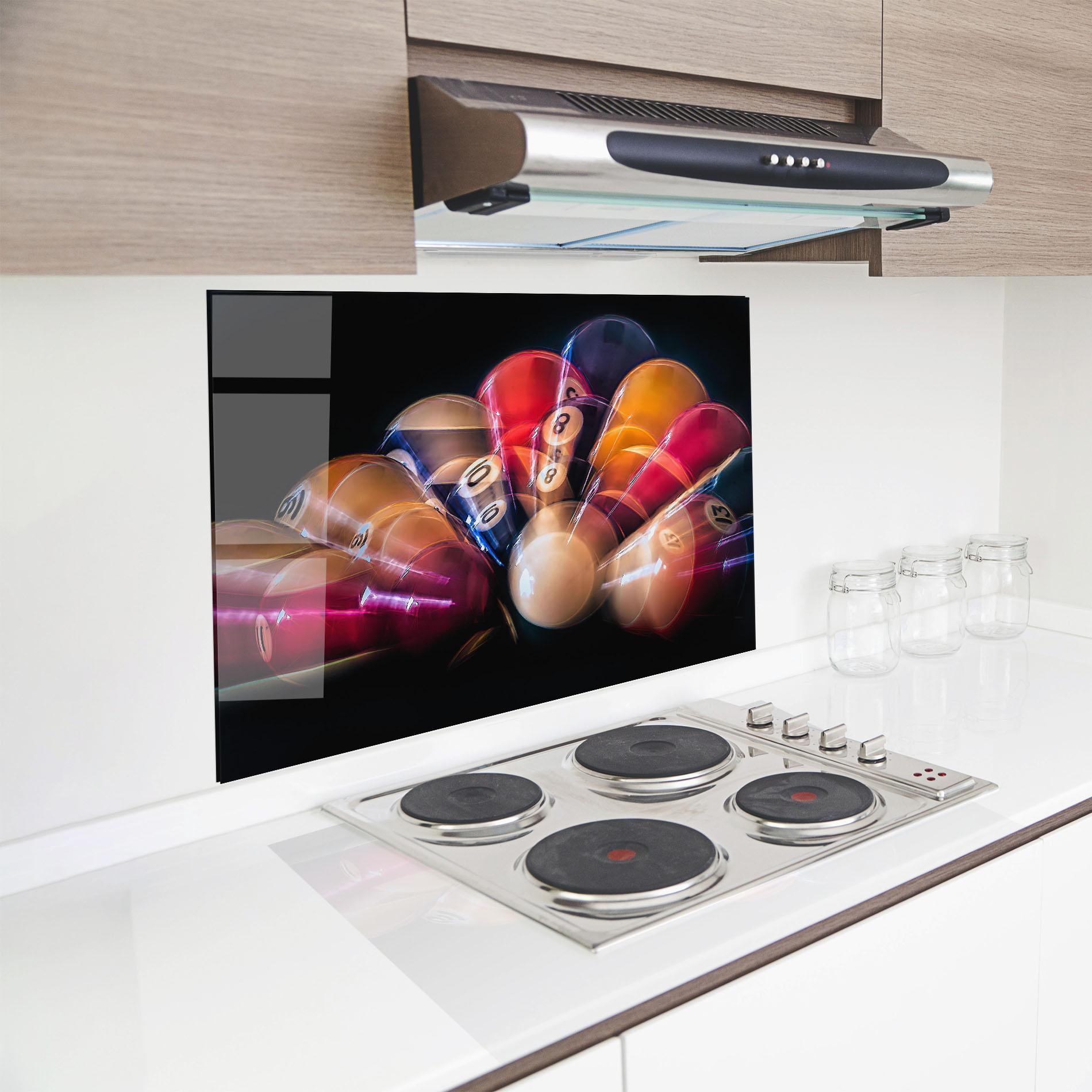 Panou Sticla Bucatarie Bowling Balls mockup 8