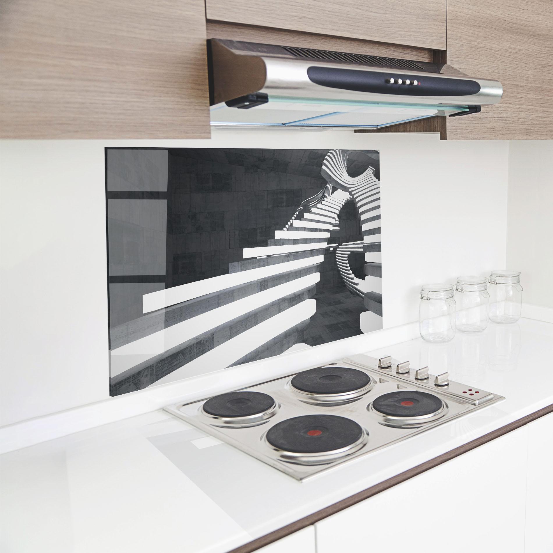 Panou Sticla Bucatarie Concrete Room mockup 8