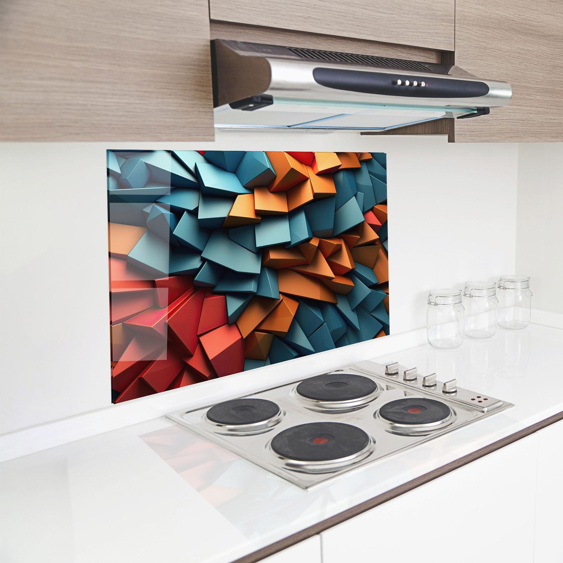 Panou Sticla Bucatarie Multicolor Pattern mockup 8