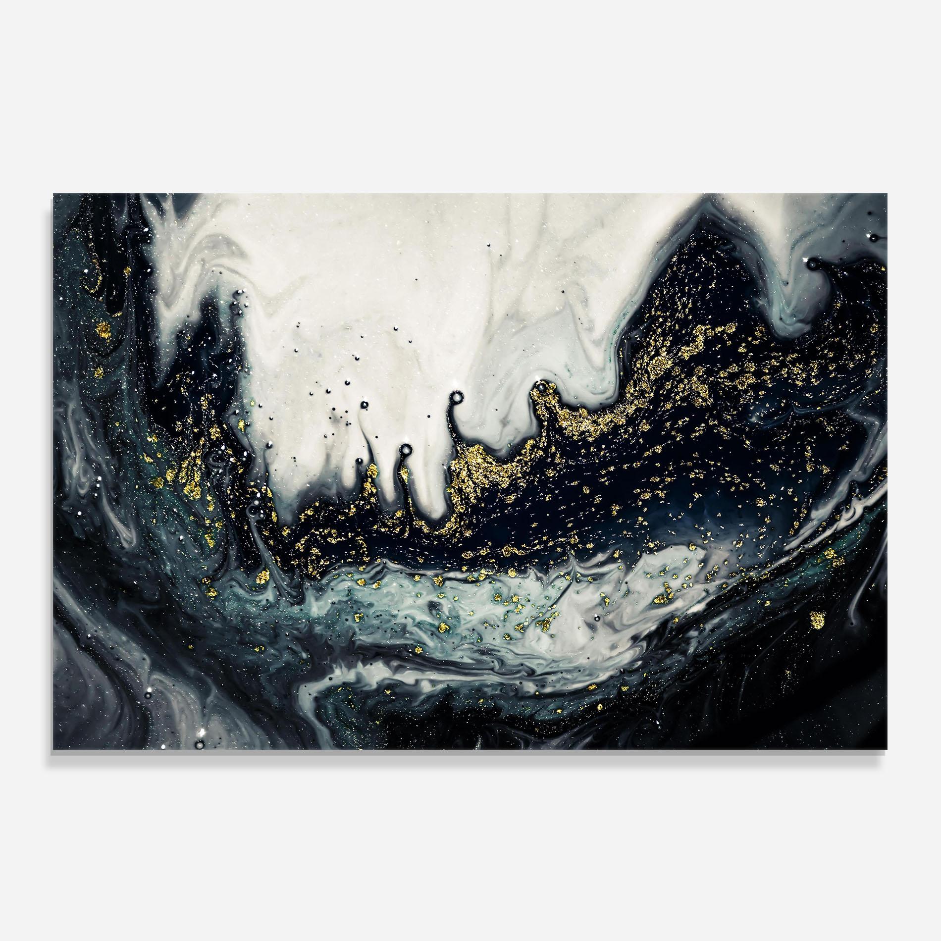 Panou Sticla Bucatarie Abstract Black mockup 0