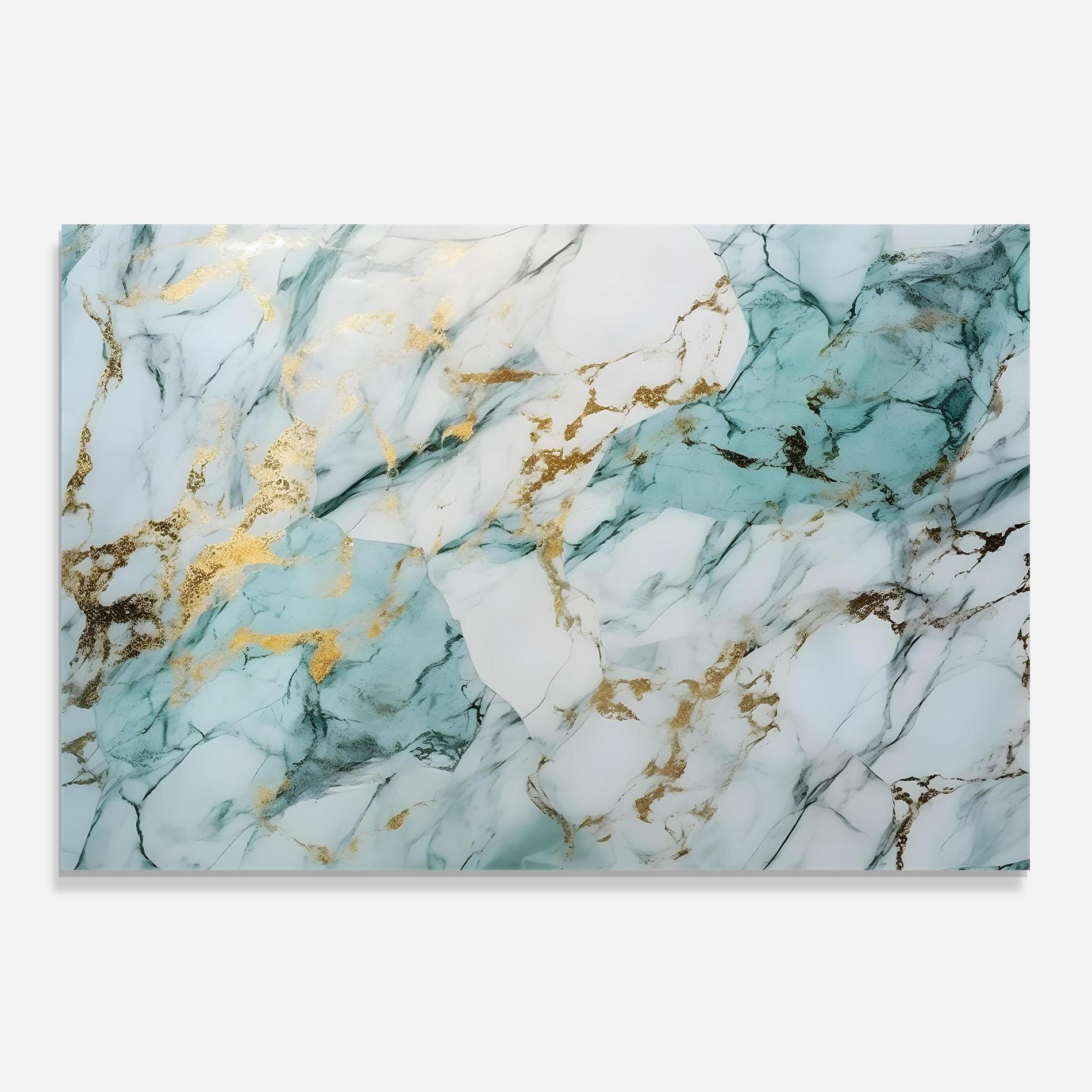 Panou Sticla Bucatarie Light Green Gold Line mockup 0