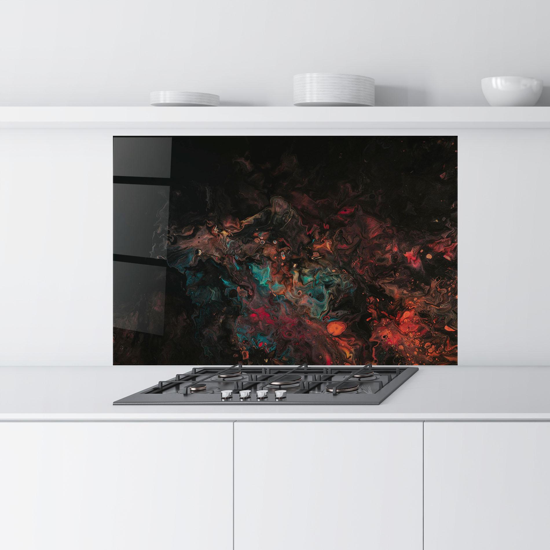 Panou Sticla Bucatarie Dark Abstract mockup 9