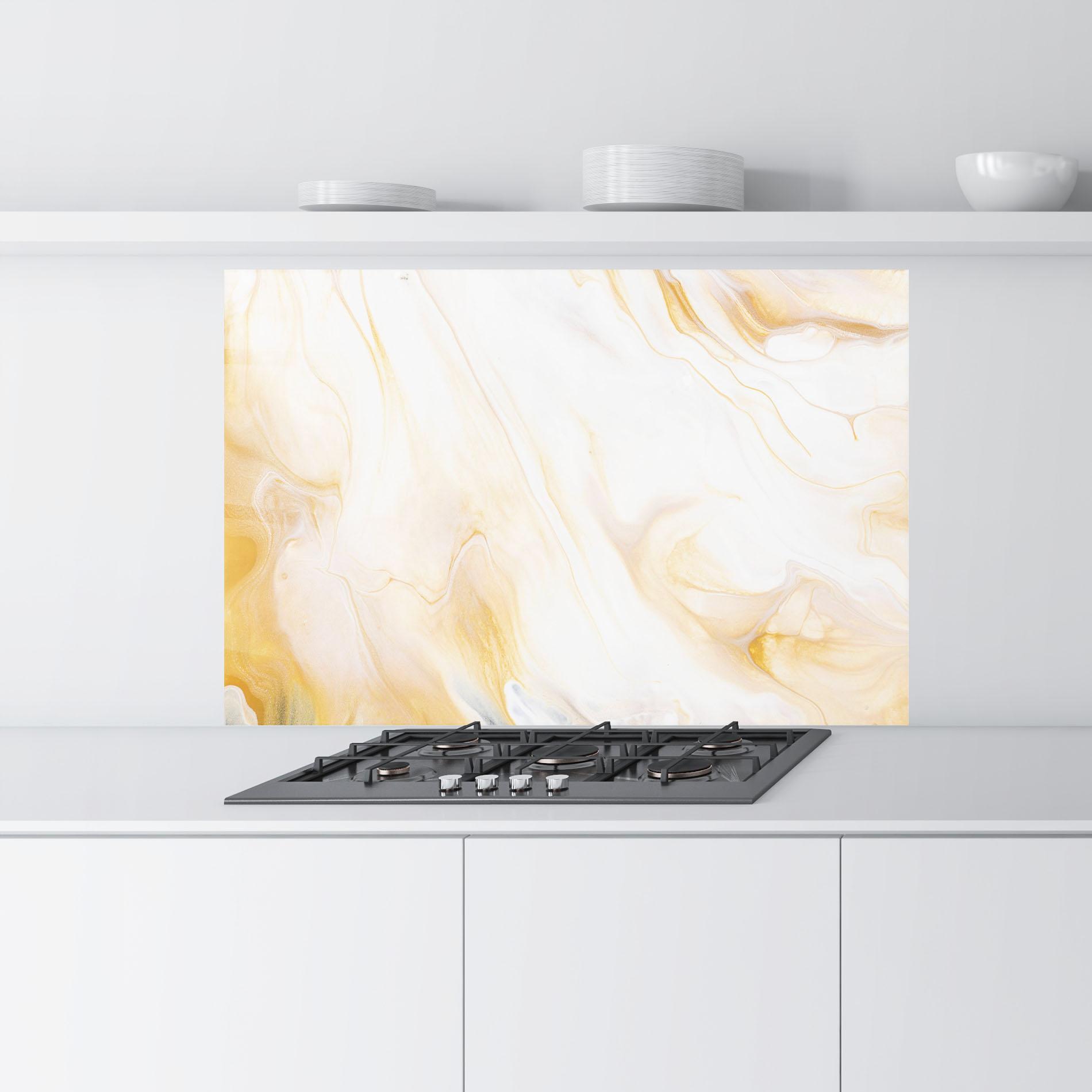 Panou Sticla Bucatarie White Yellow Marble mockup 9
