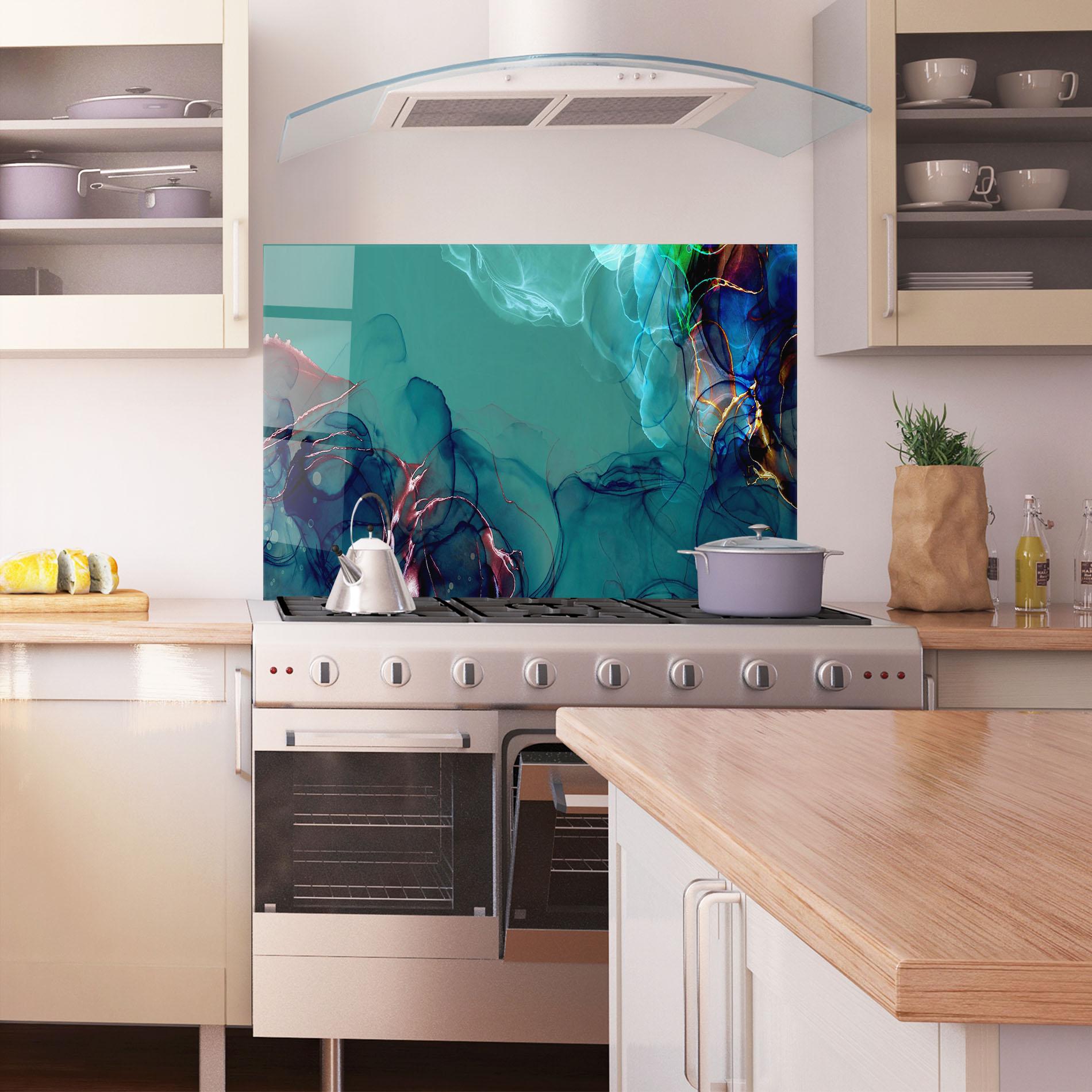 Panou Sticla Bucatarie Darkish Abstract mockup 1