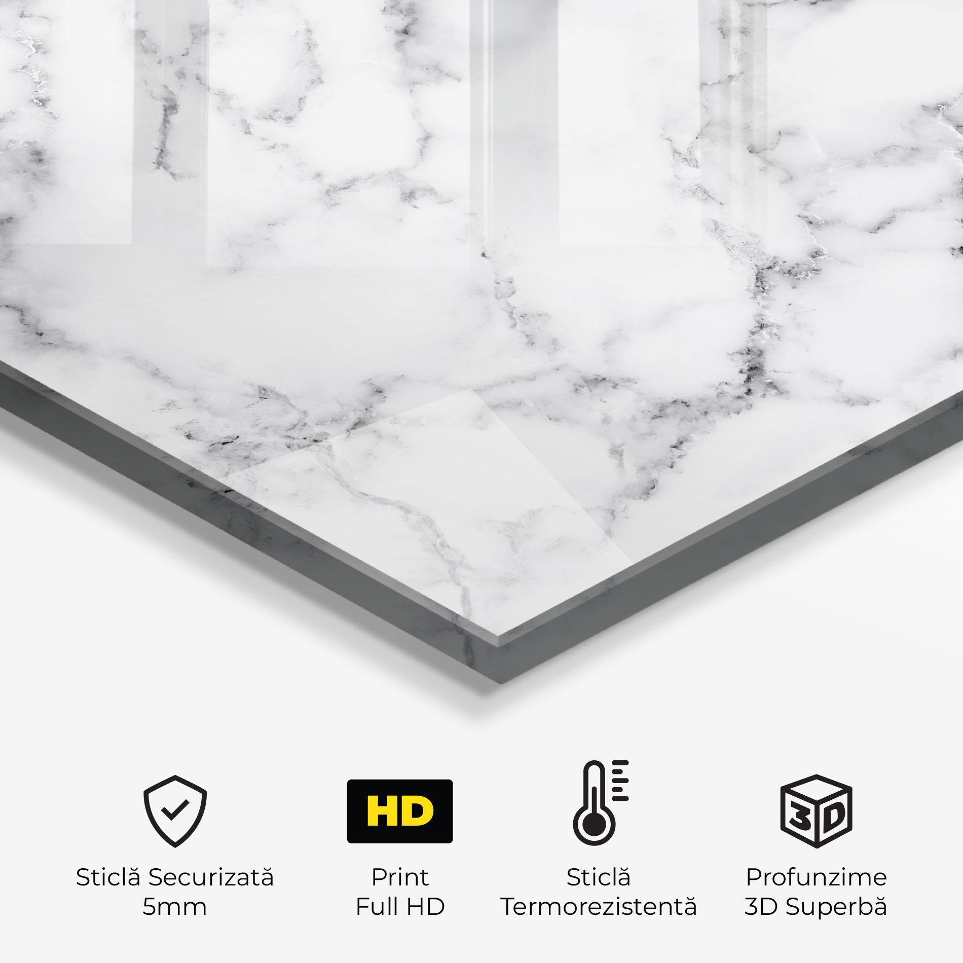 Panou Sticla Bucatarie Basic White Marble mockup 2
