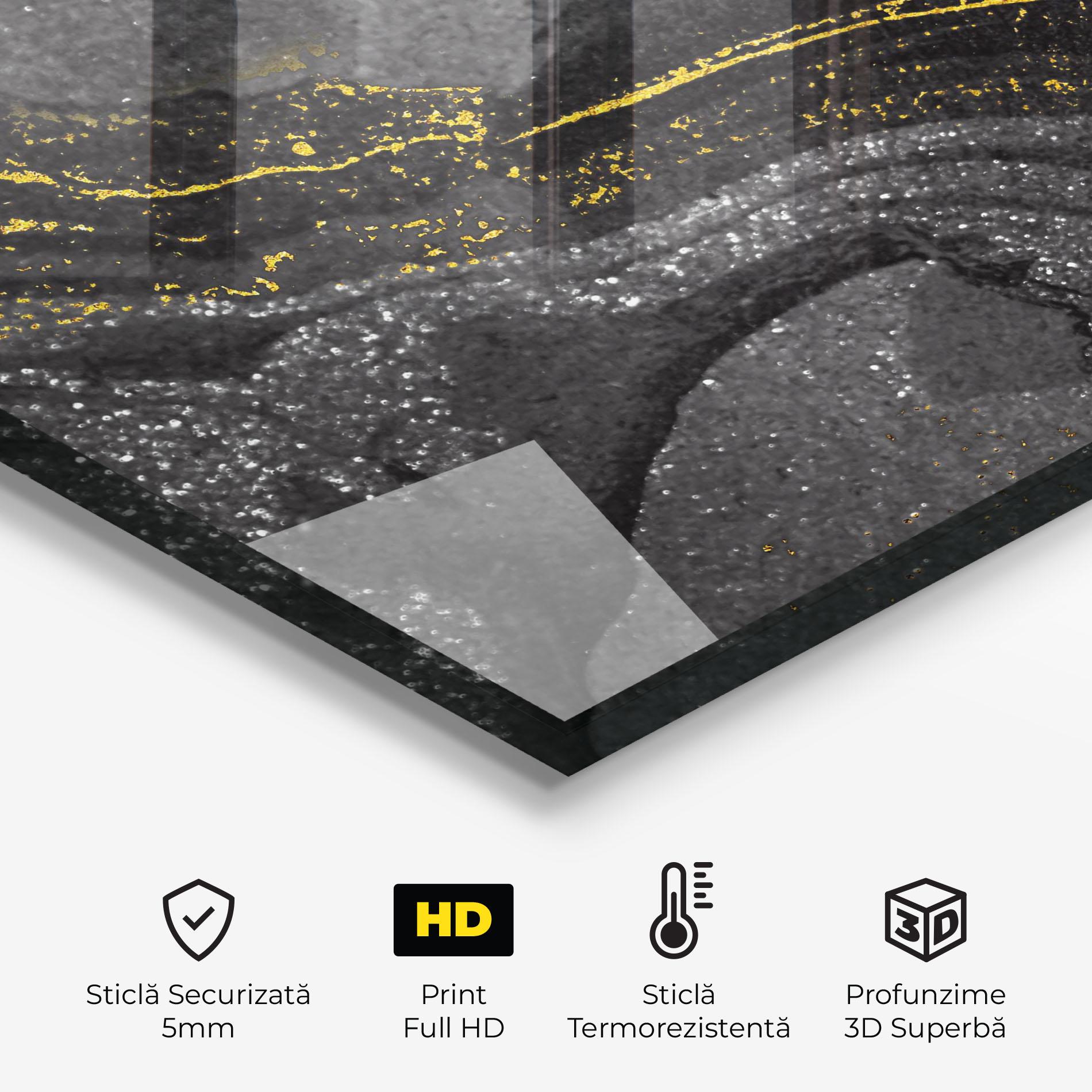 Panou Sticla Bucatarie Black And Gold Texture mockup 2