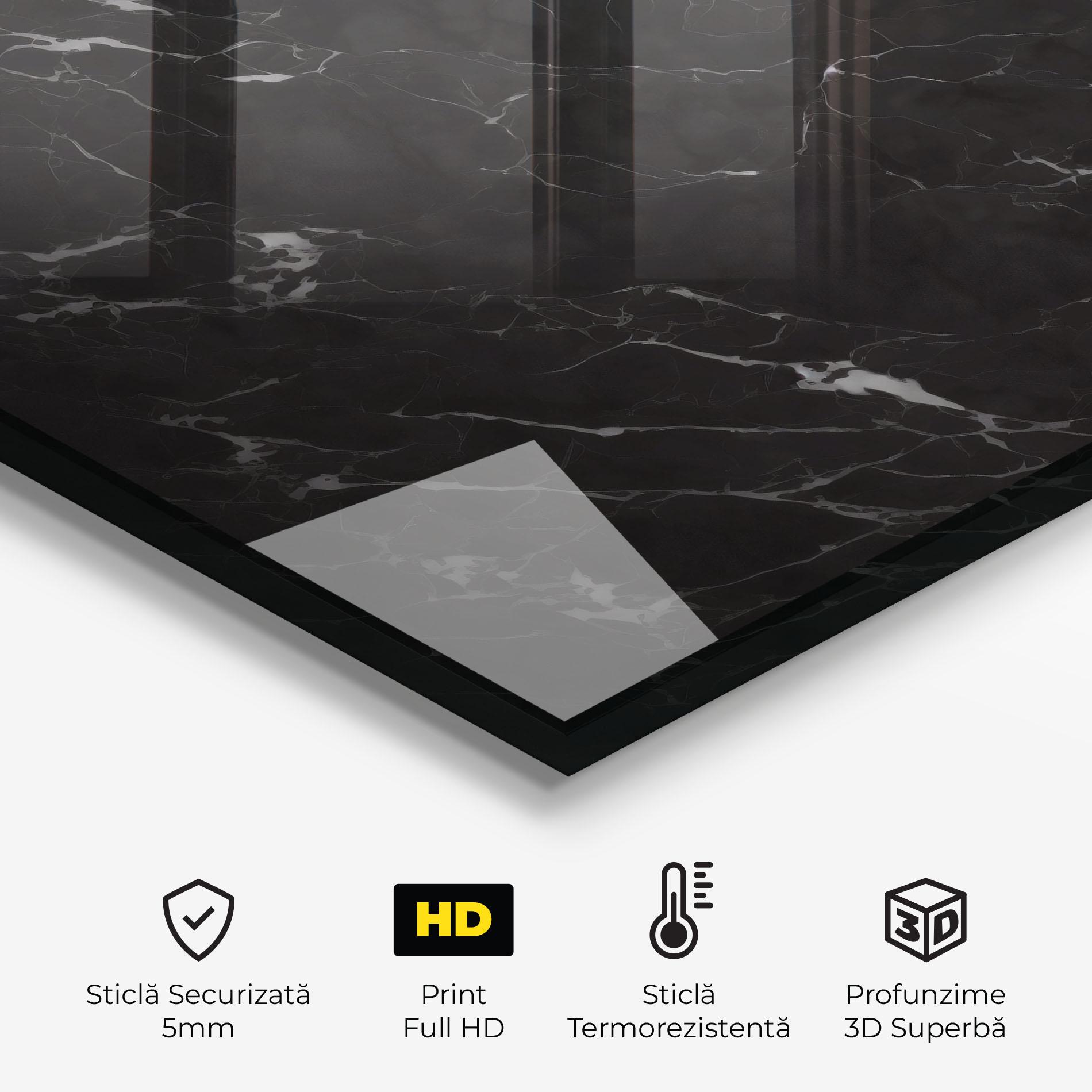 Panou Sticla Bucatarie Black Marble mockup 2