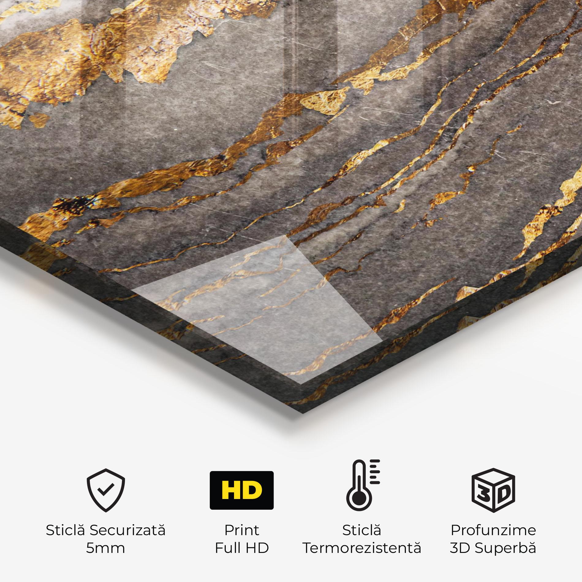 Panou Sticla Bucatarie Gold Paper Marble mockup 2