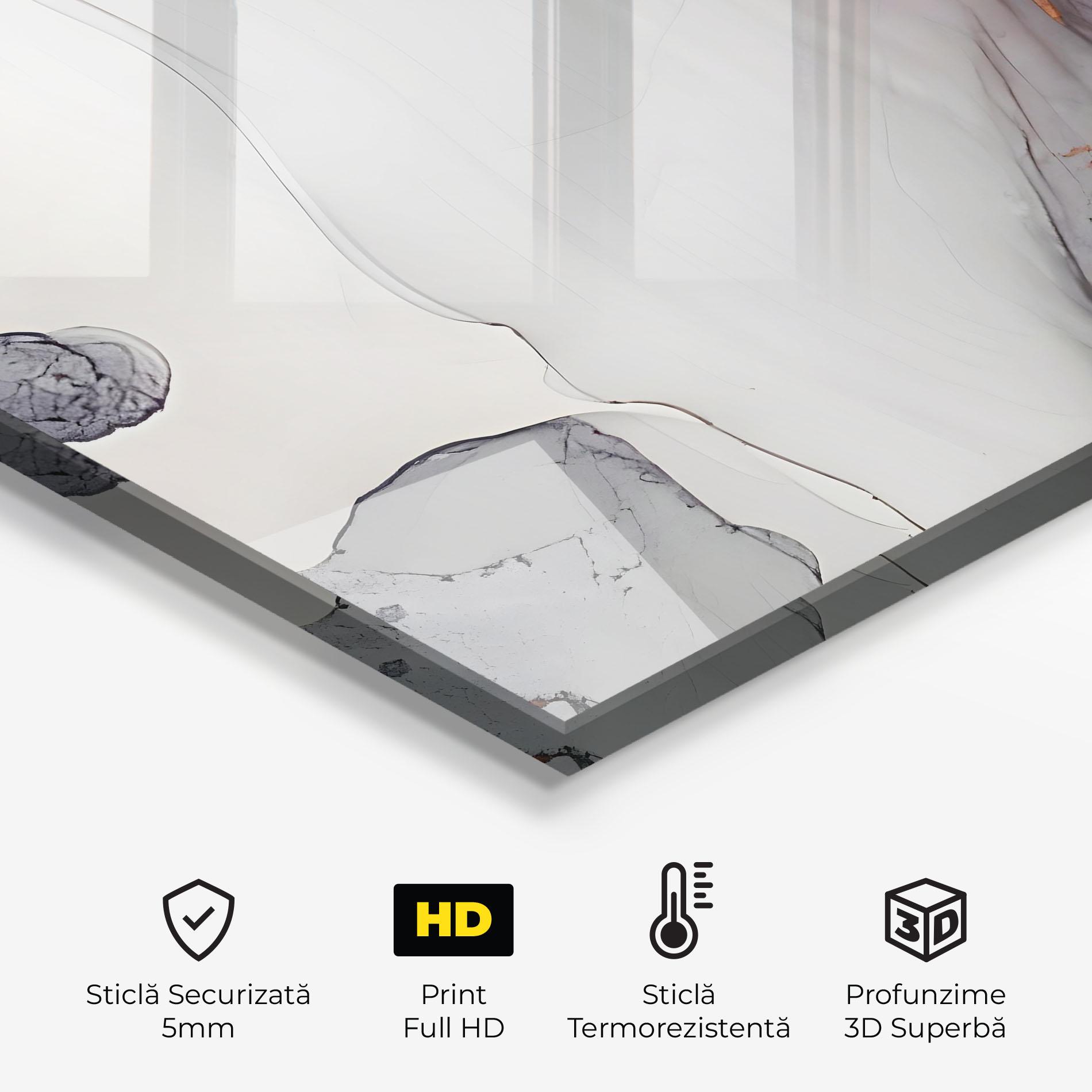 Panou Sticla Bucatarie Grey Pink Liquid Marble mockup 2