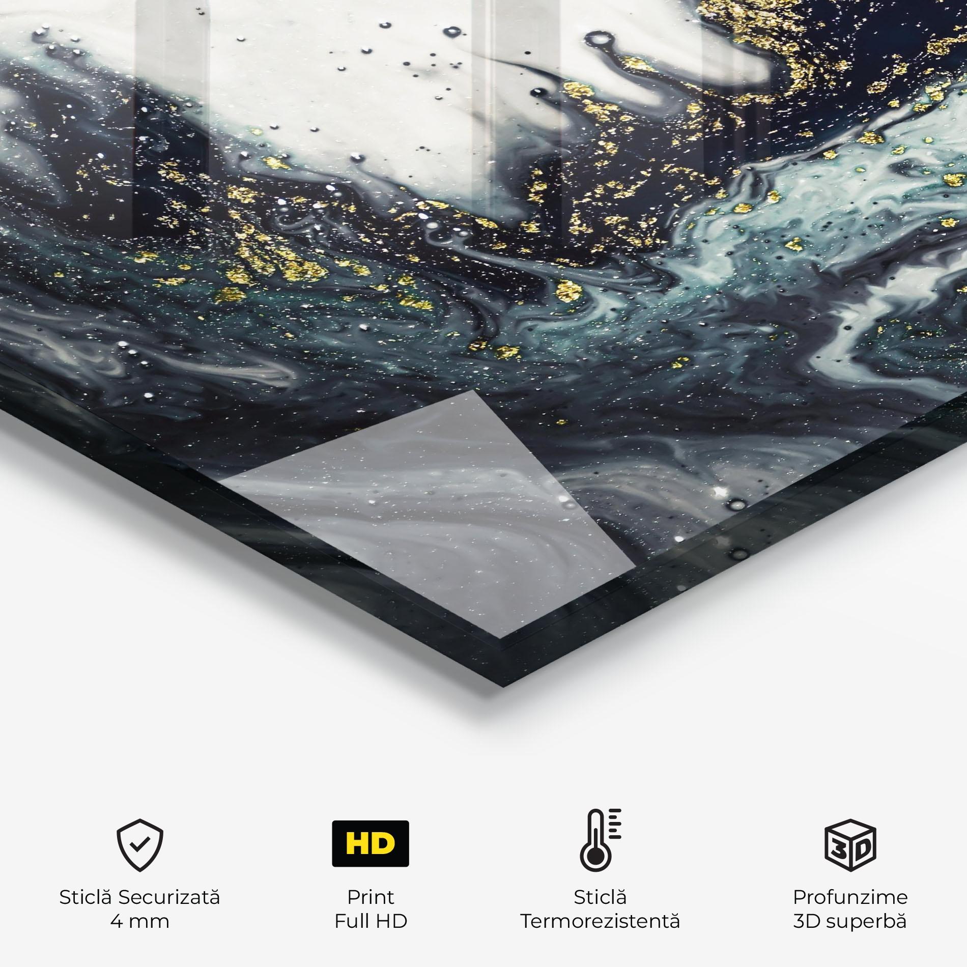 Panou Sticla Bucatarie Abstract Black mockup 2