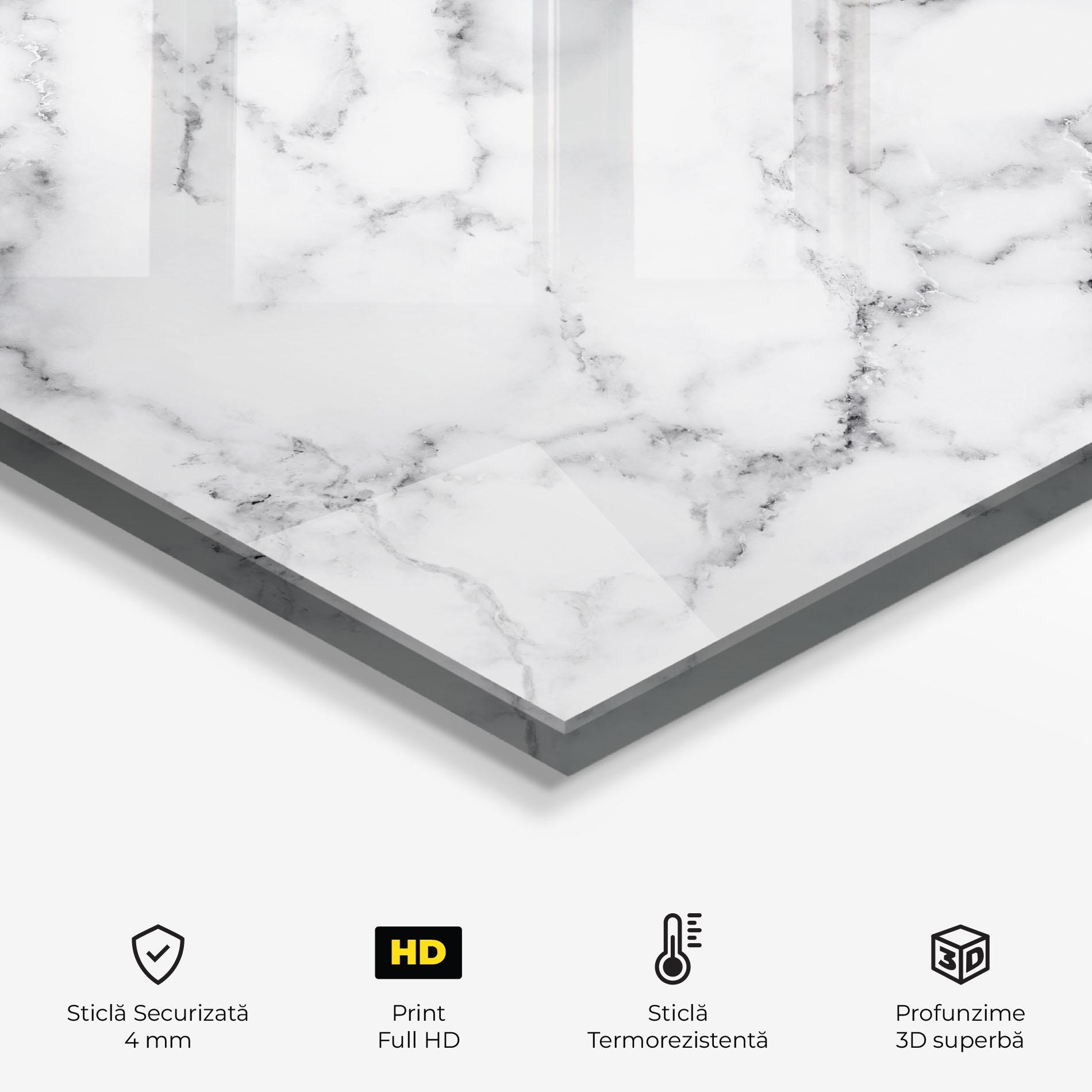 Panou Sticla Bucatarie Basic White Marble mockup 2
