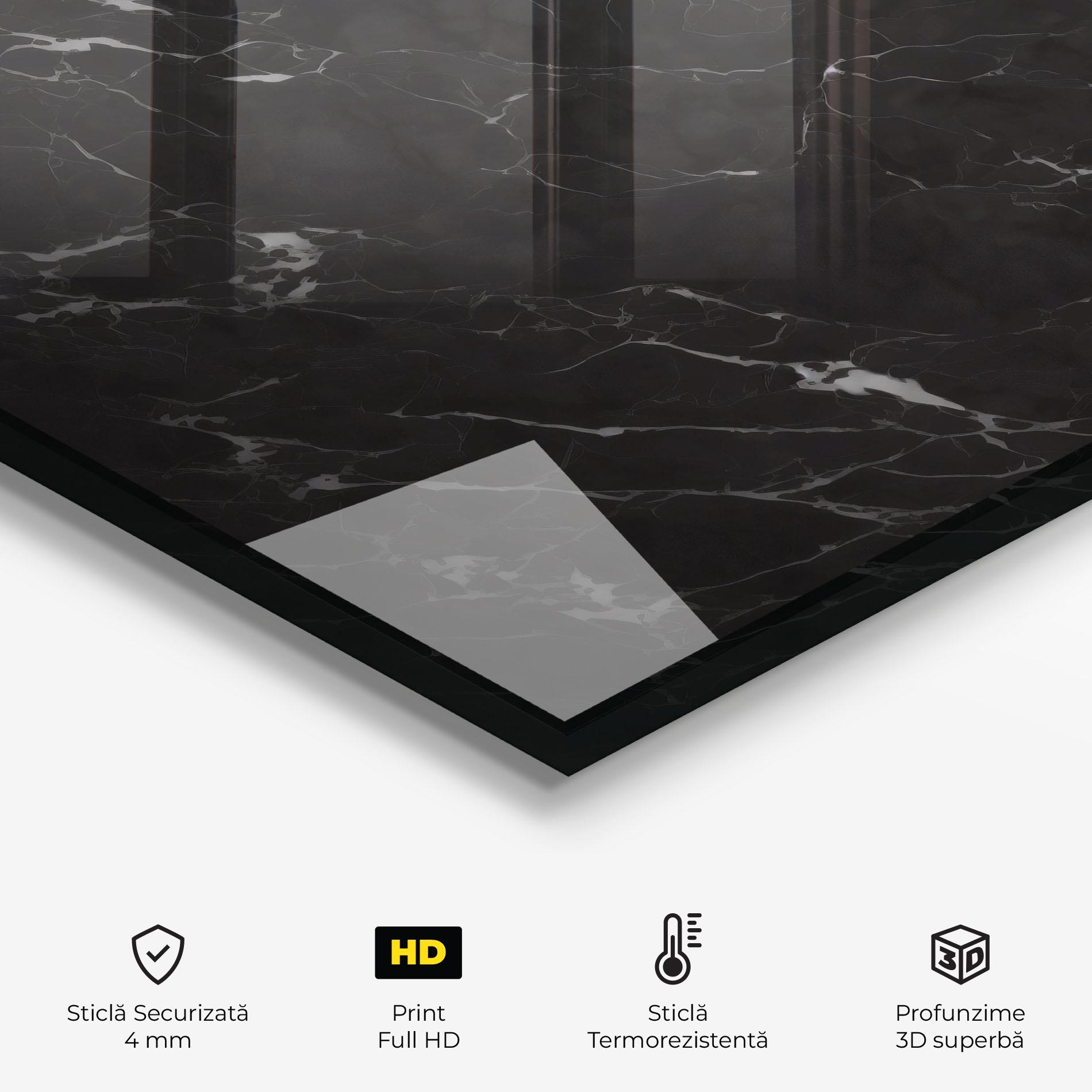 Panou Sticla Bucatarie Black Marble mockup 2