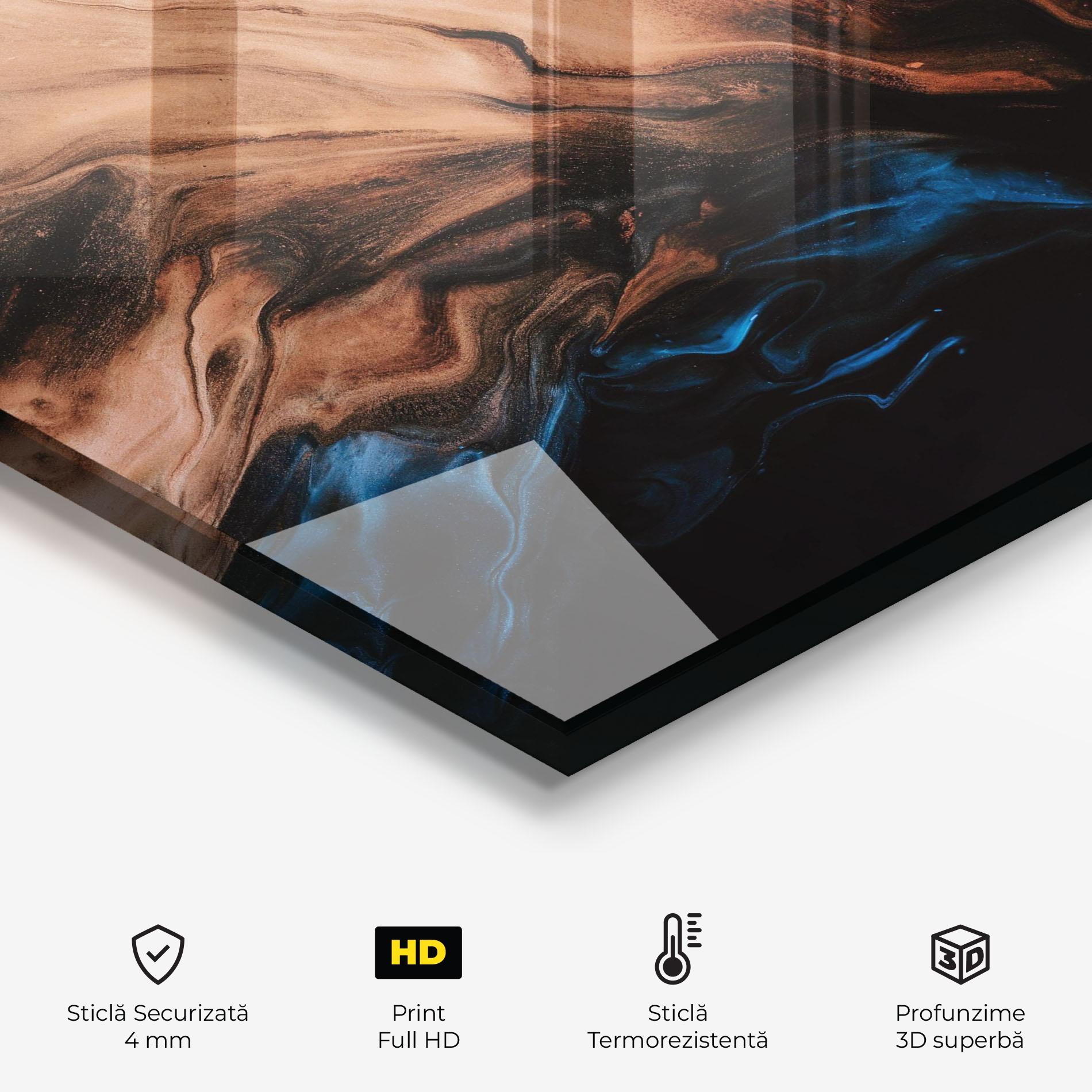 Panou Sticla Bucatarie Dark Flame Abstract mockup 2