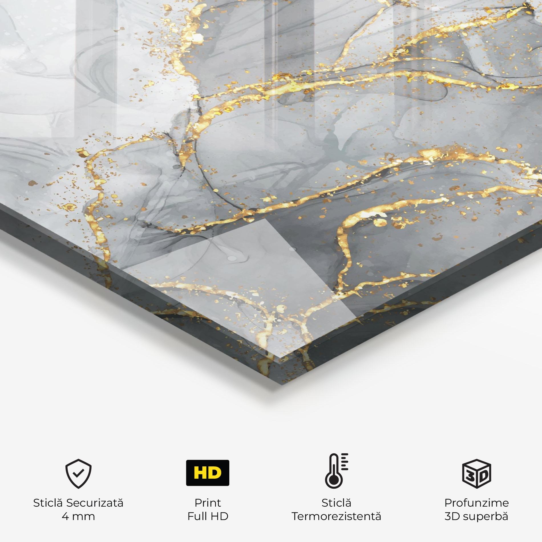 Panou Sticla Bucatarie White Ink Marble mockup 2