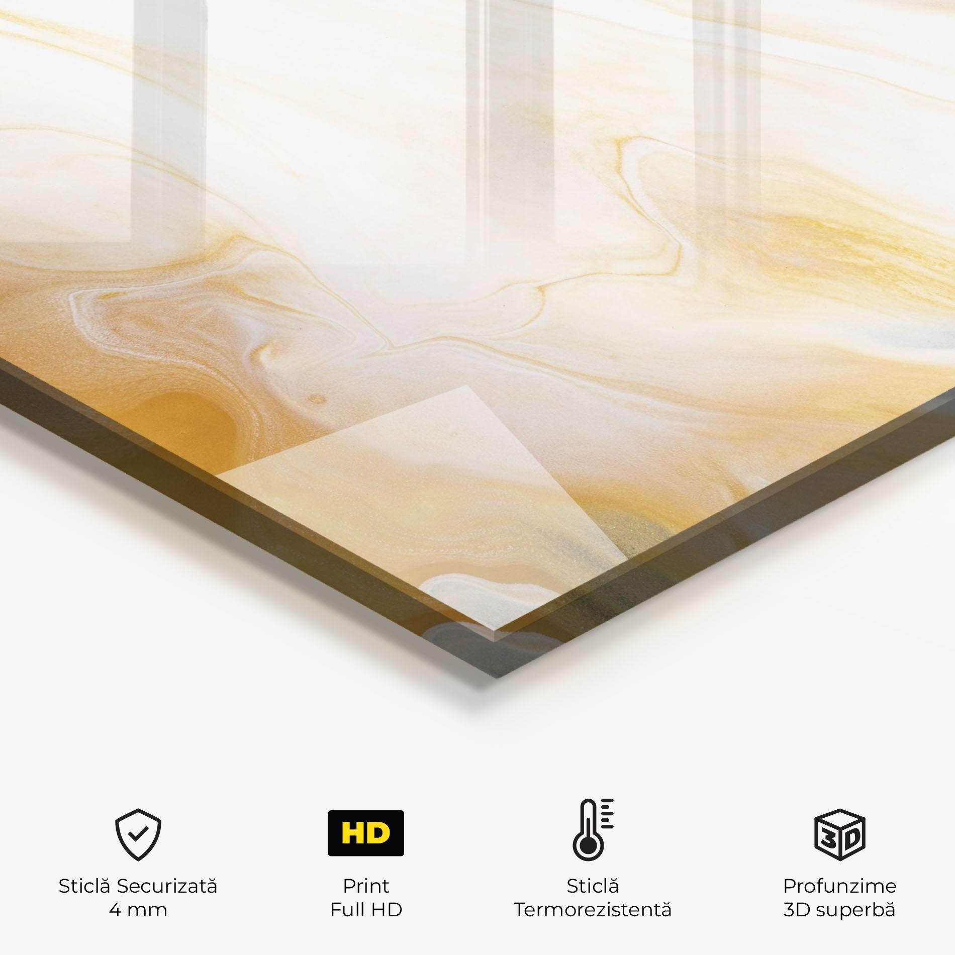 Panou Sticla Bucatarie White Yellow Marble mockup 2