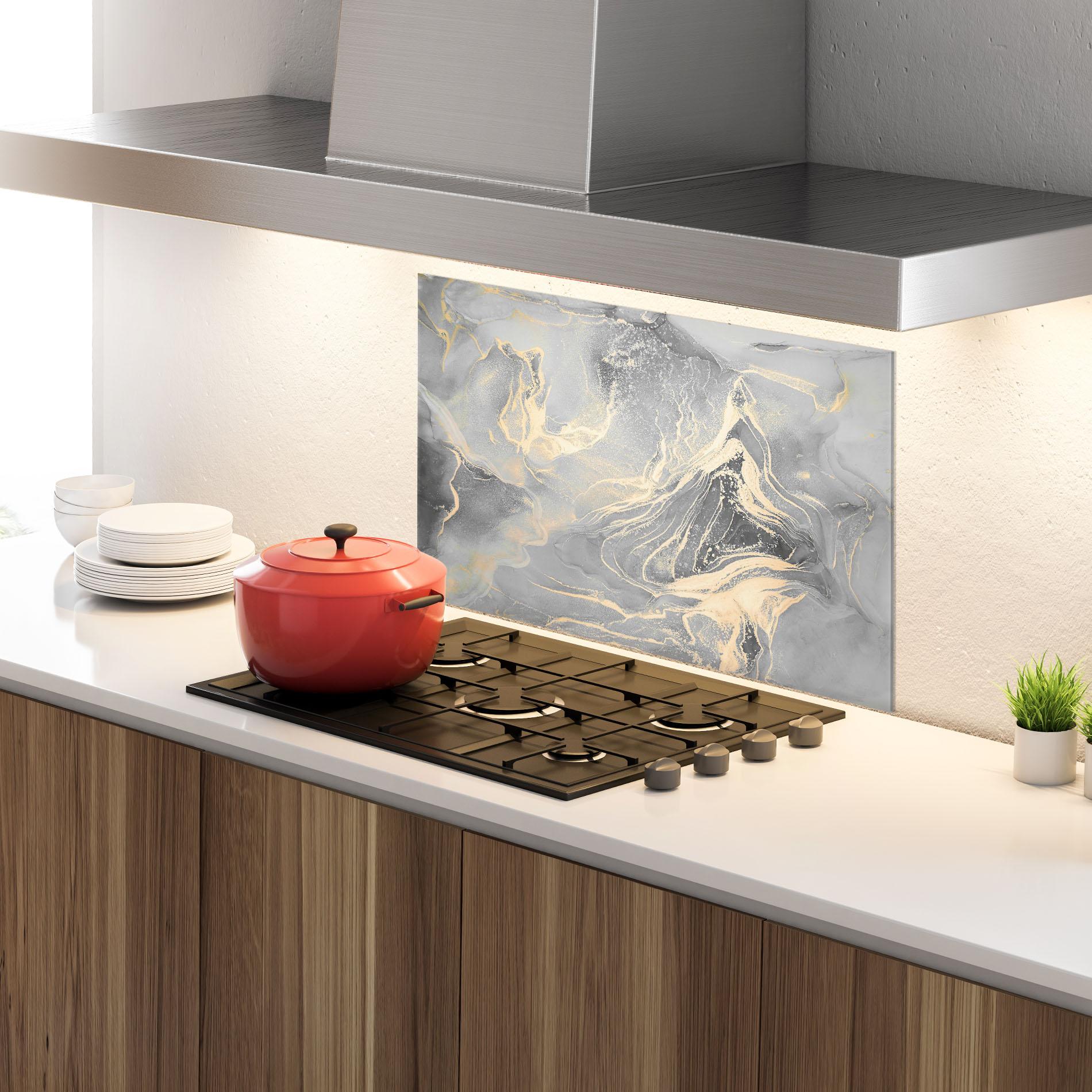 Panou Sticla Bucatarie Abstract Illusion mockup 4