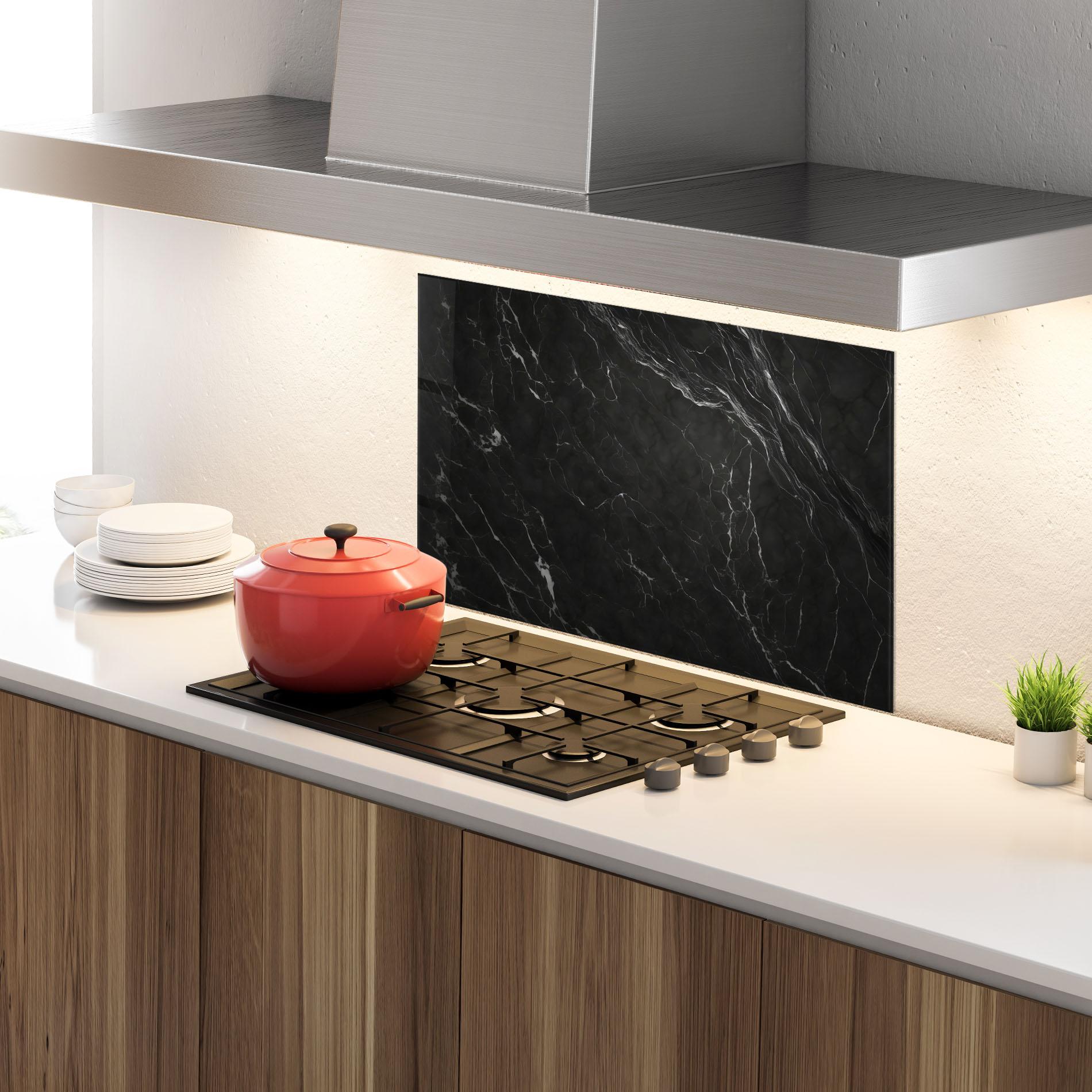 Panou Sticla Bucatarie Black Marble mockup 4