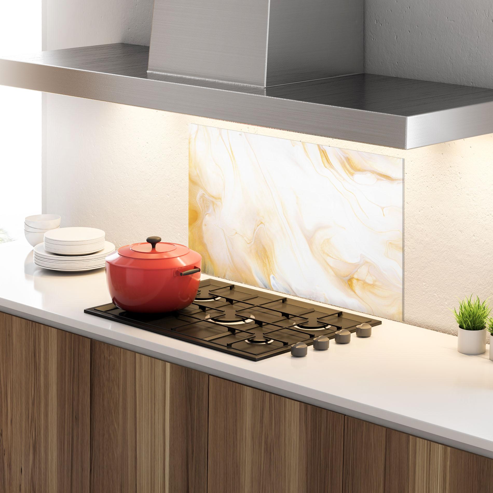 Panou Sticla Bucatarie White Yellow Marble mockup 4